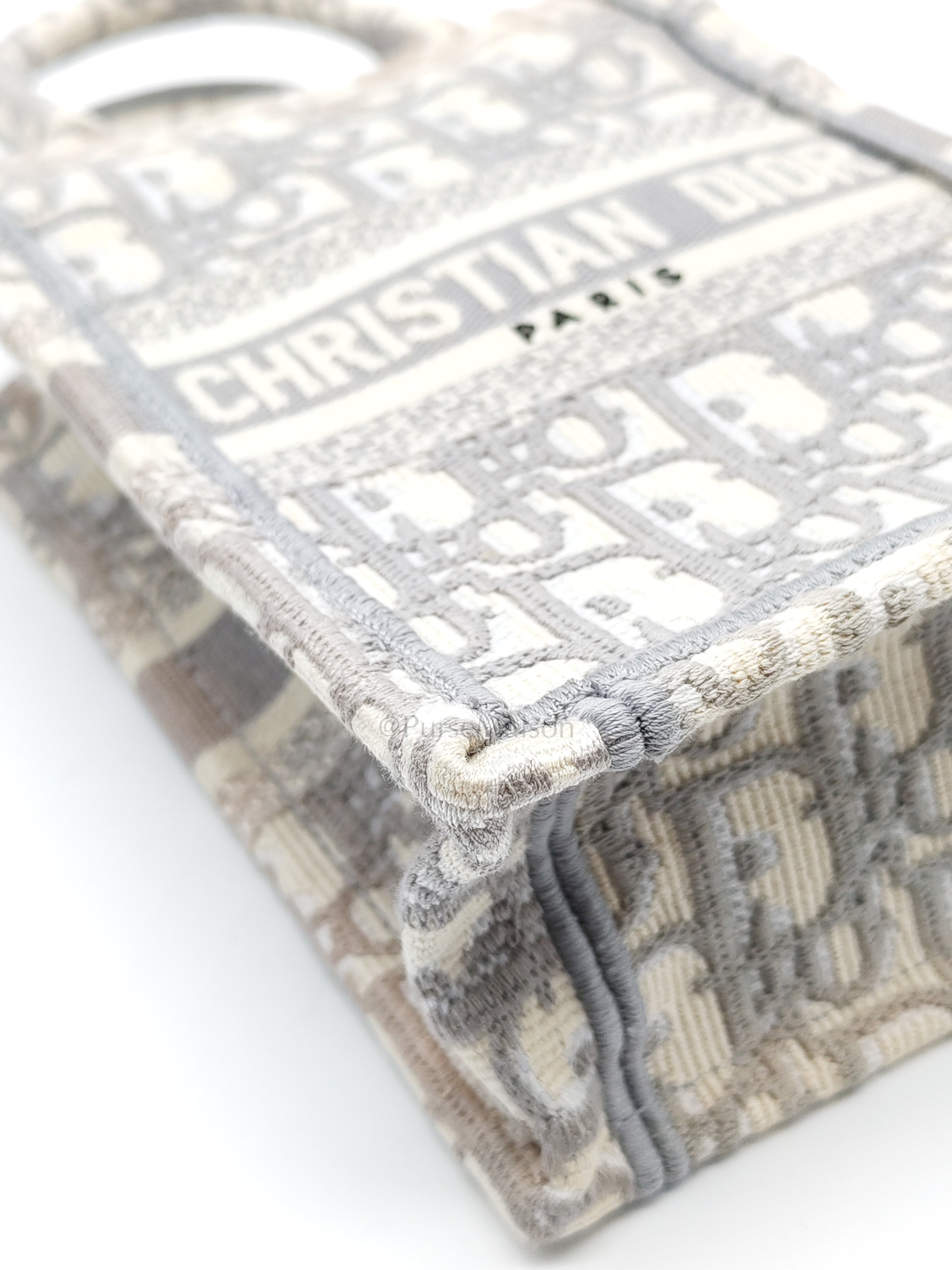 Mini Vertical Booktote Grey Oblique Canvas | Purse Maison Luxury Bags Shop