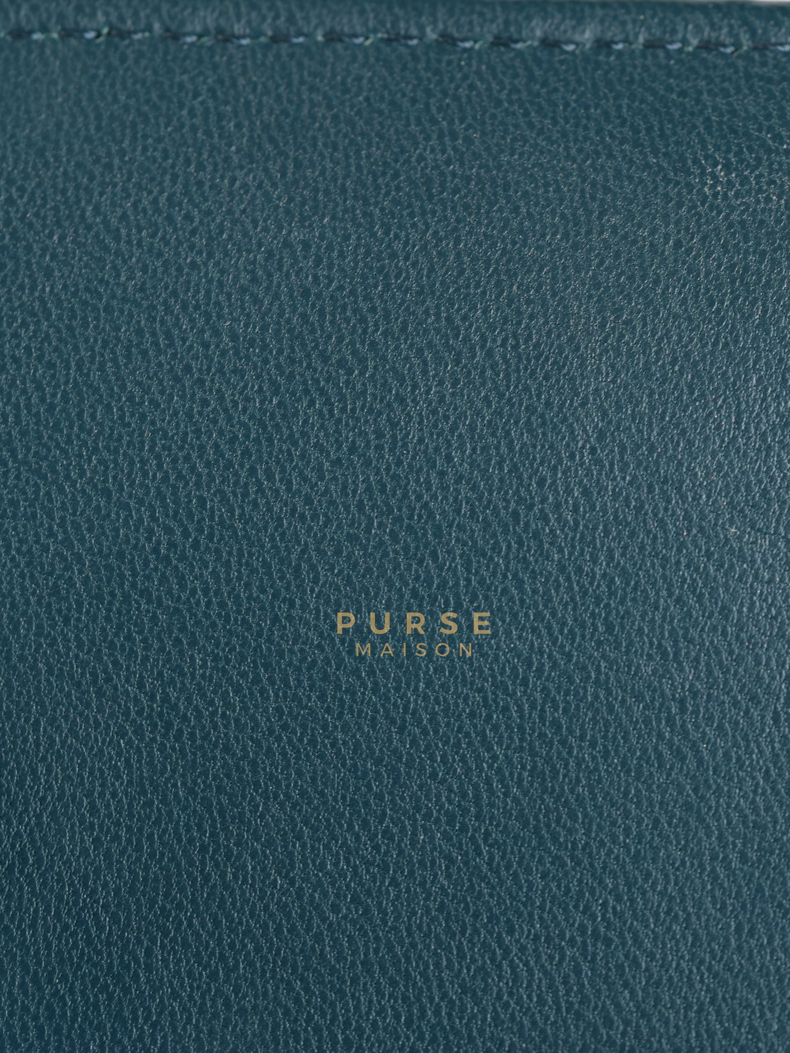 Mini Wallet on Chain in Teal Blue Quilted Lambskin Leather & Silver Hardware Series 30 | Purse Maison Luxury Bags Shop