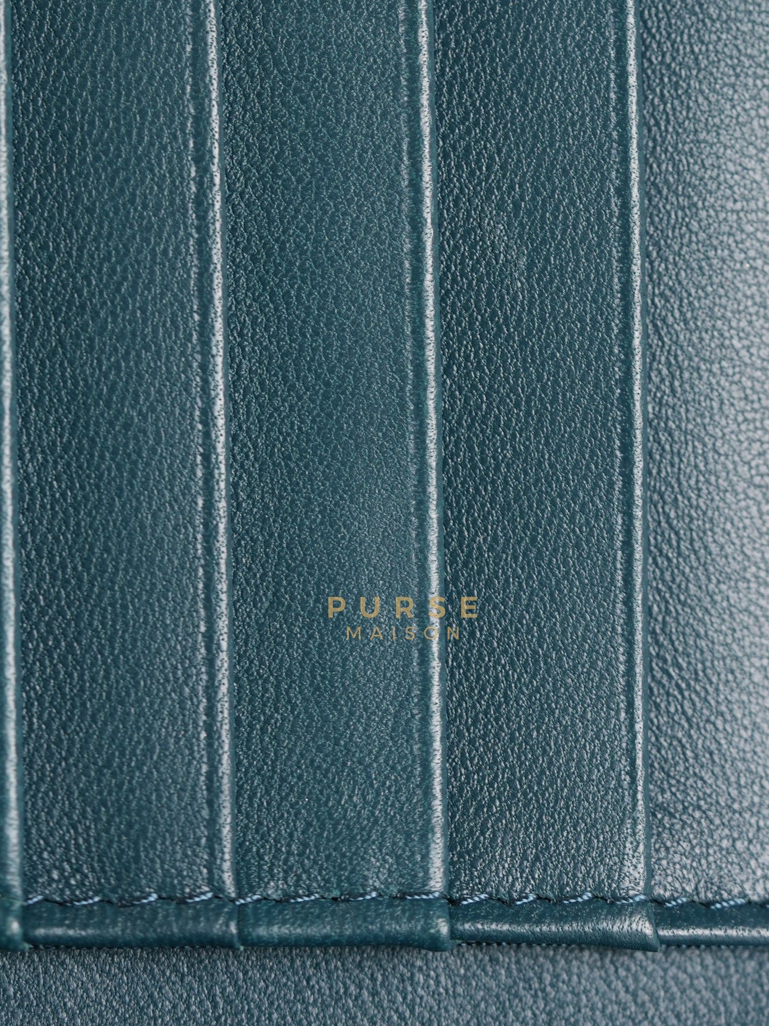 Mini Wallet on Chain in Teal Blue Quilted Lambskin Leather & Silver Hardware Series 30 | Purse Maison Luxury Bags Shop