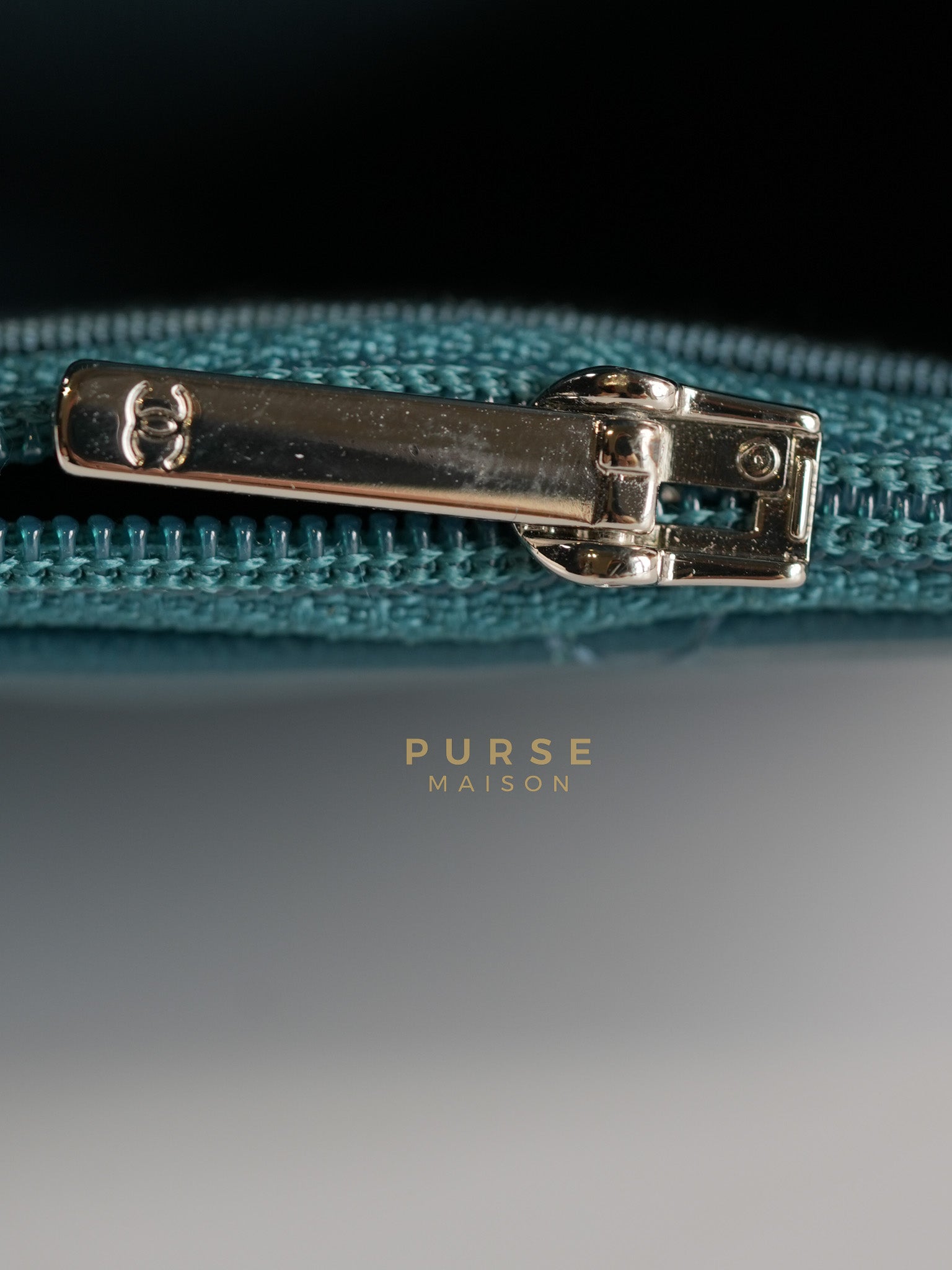 Mini Wallet on Chain in Teal Blue Quilted Lambskin Leather & Silver Hardware Series 30 | Purse Maison Luxury Bags Shop