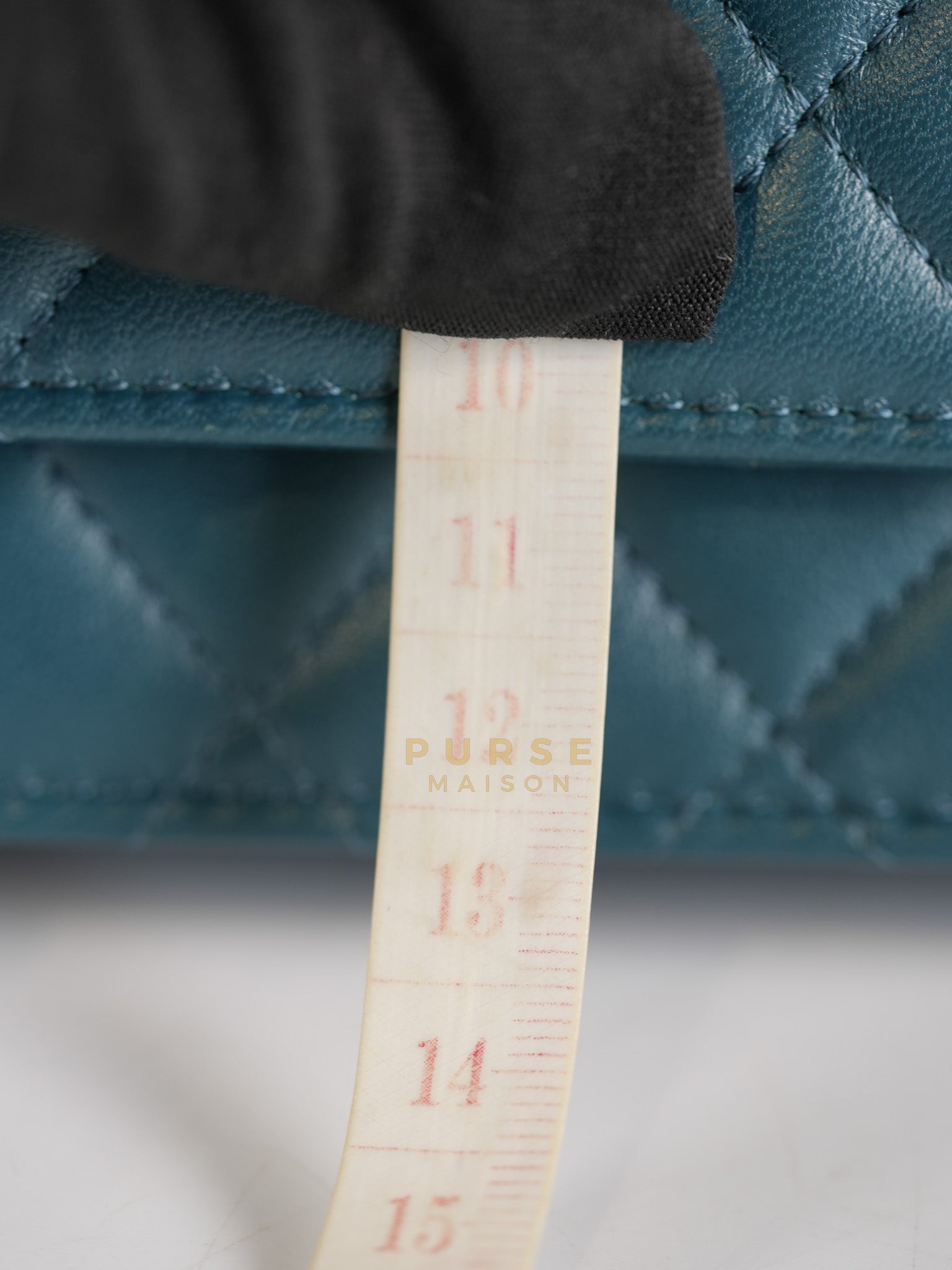 Mini Wallet on Chain in Teal Blue Quilted Lambskin Leather & Silver Hardware Series 30 | Purse Maison Luxury Bags Shop