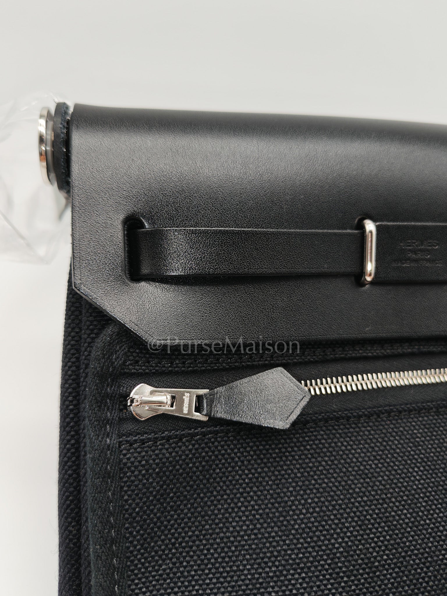 Mini Herbag Zip 20 in Black Military Toile Canvas & Palladium Hardware Stamp G(2026)