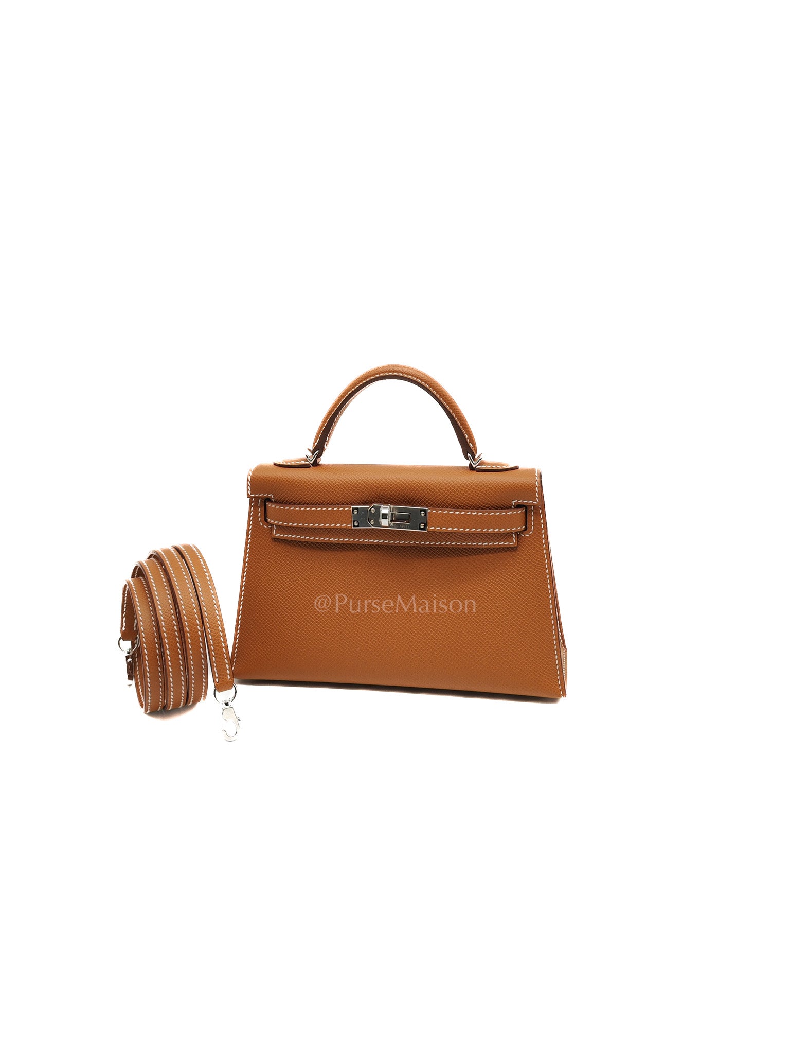 Mini Kelly in Gold Epsom Leather Palladium Hardware Stamp K(2025)