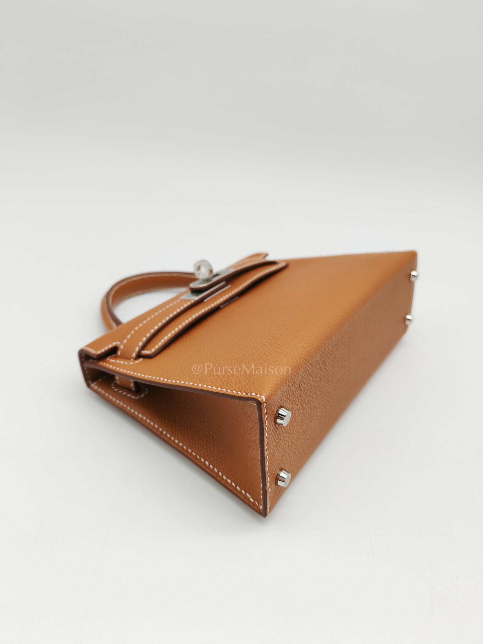 Mini Kelly in Gold Epsom Leather Palladium Hardware Stamp K(2025)
