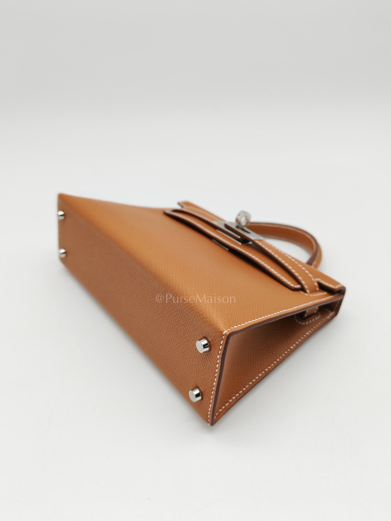 Mini Kelly in Gold Epsom Leather Palladium Hardware Stamp K(2025)