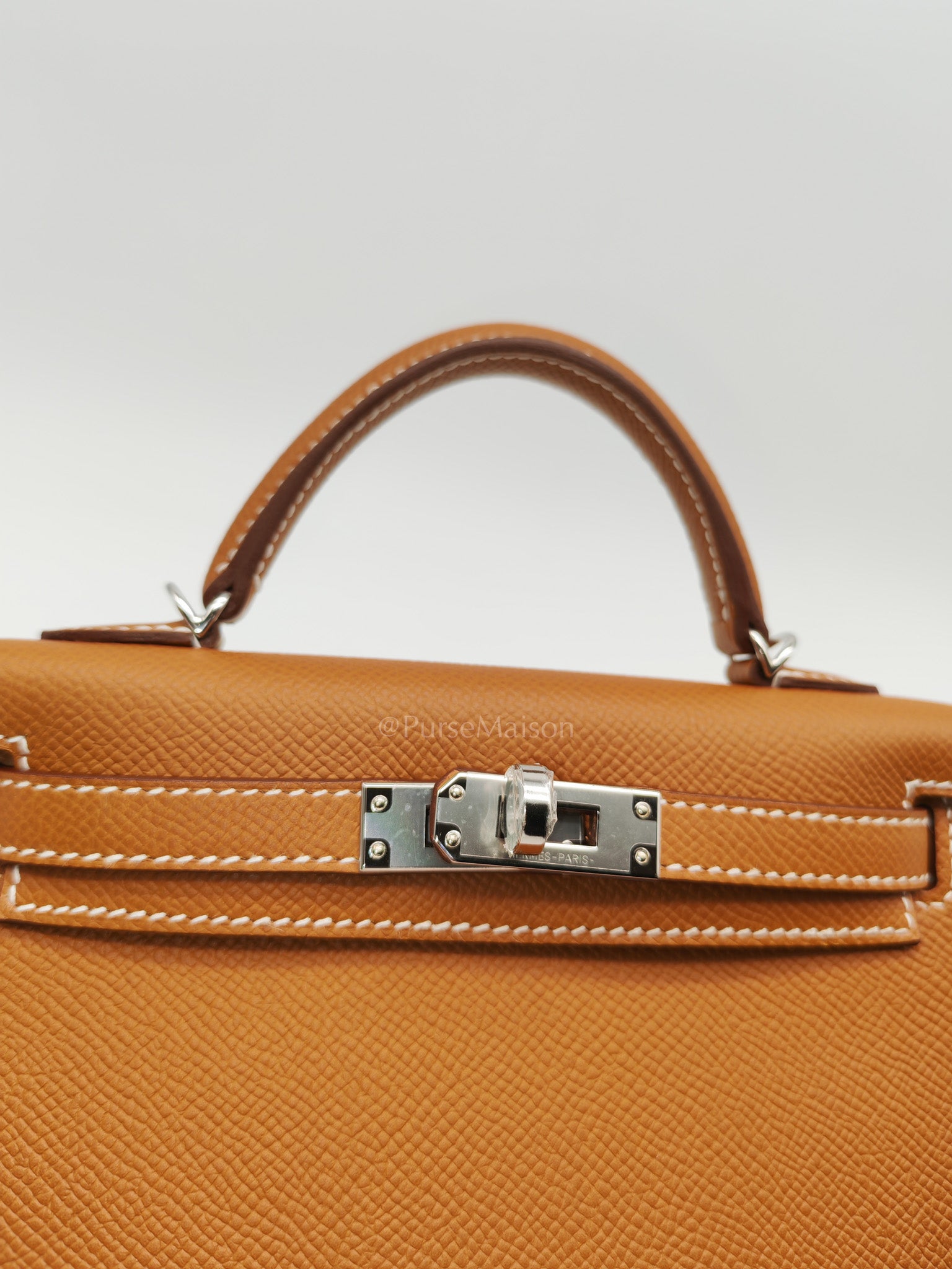 Mini Kelly in Gold Epsom Leather Palladium Hardware Stamp K(2025)