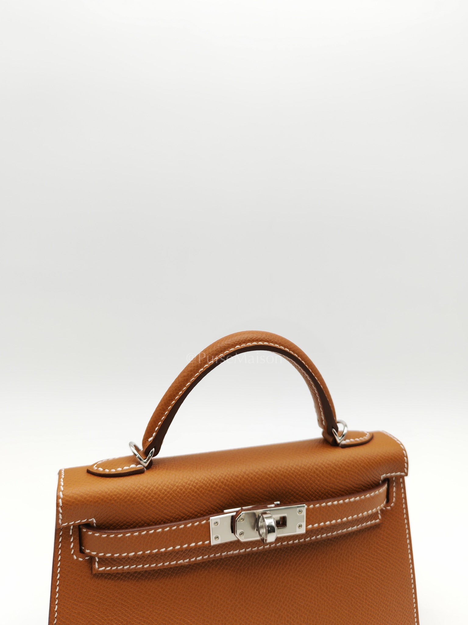 Mini Kelly in Gold Epsom Leather Palladium Hardware Stamp K(2025)