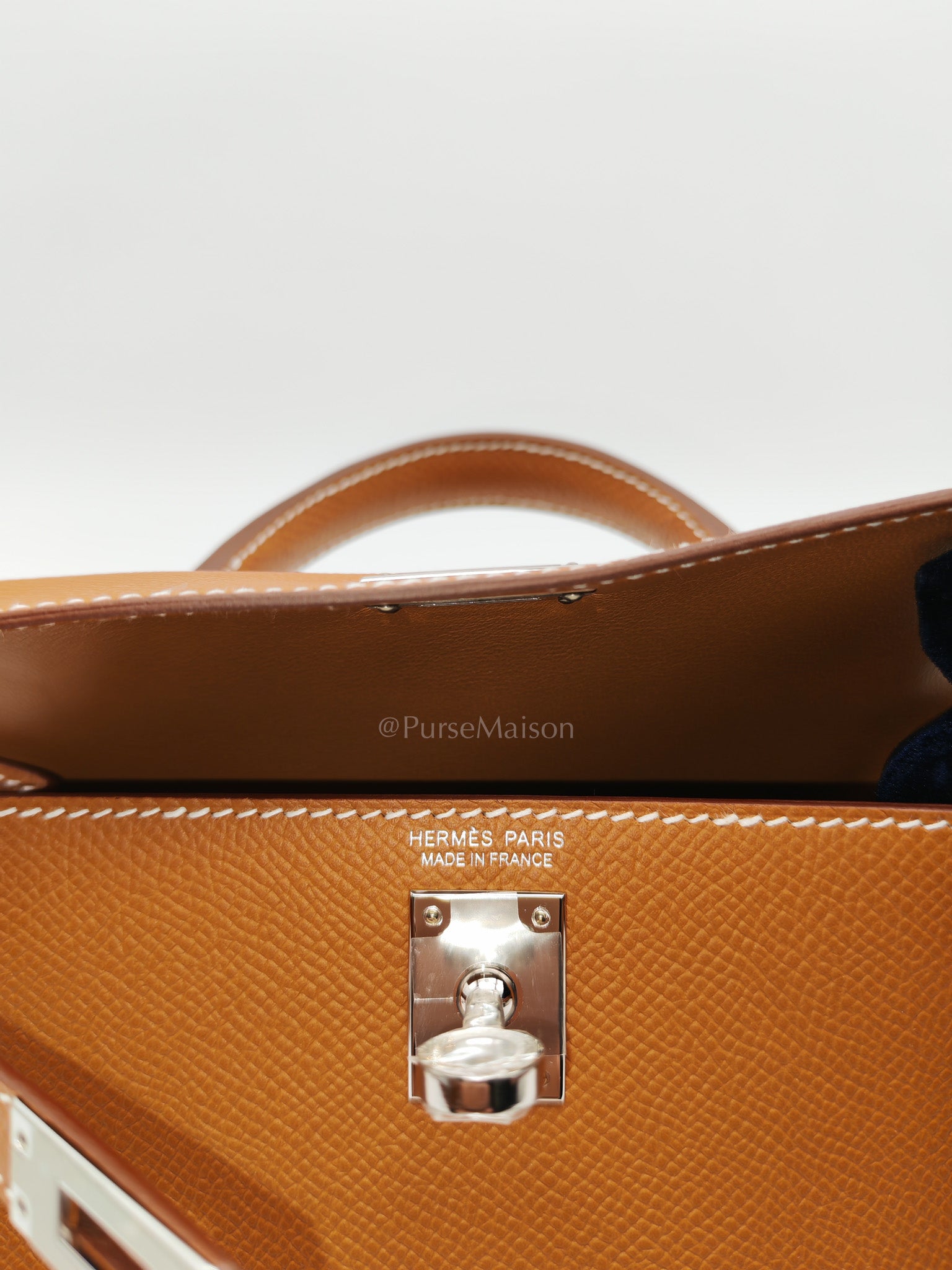 Mini Kelly in Gold Epsom Leather Palladium Hardware Stamp K(2025)