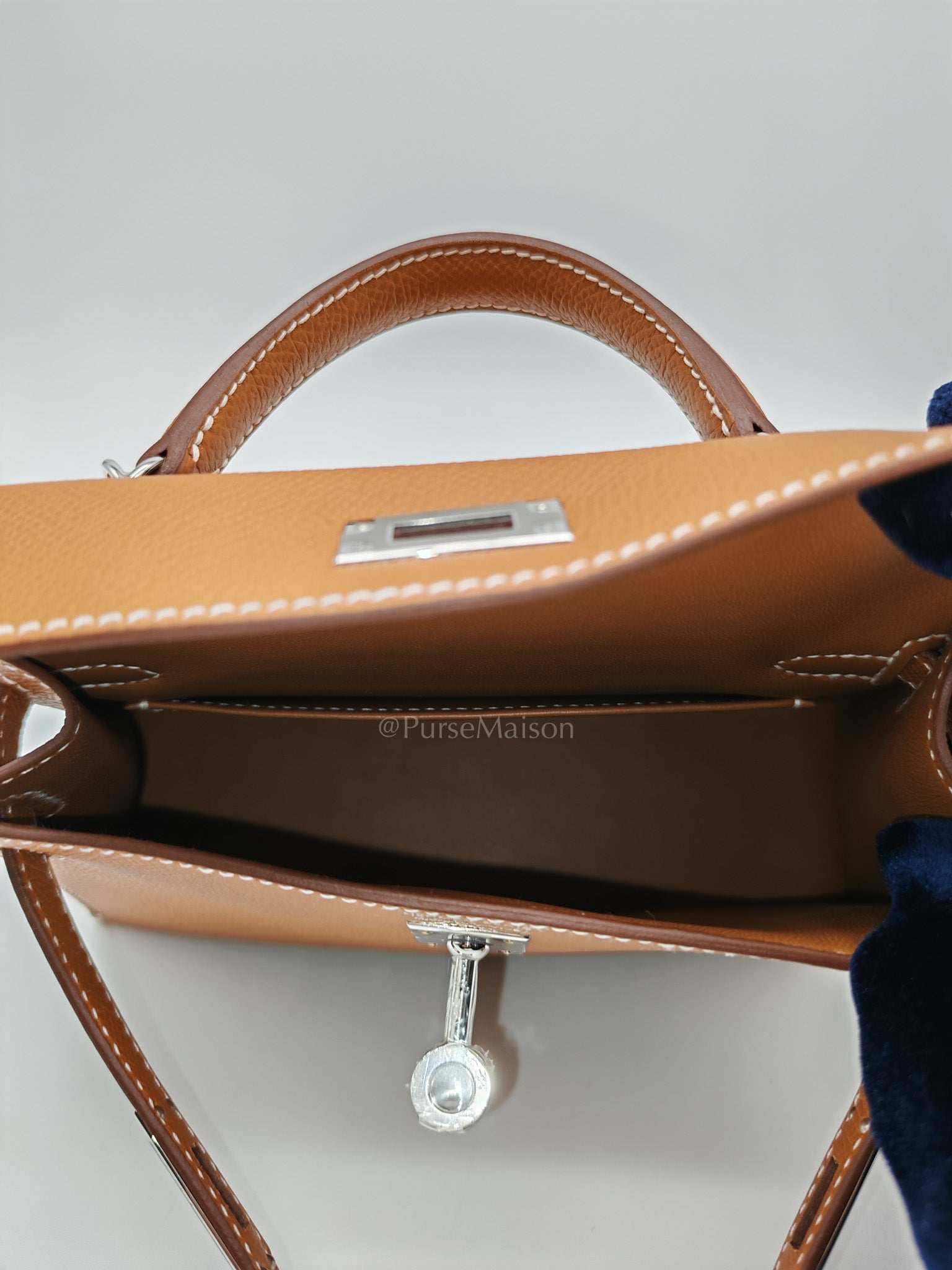 Mini Kelly in Gold Epsom Leather Palladium Hardware Stamp K(2025)