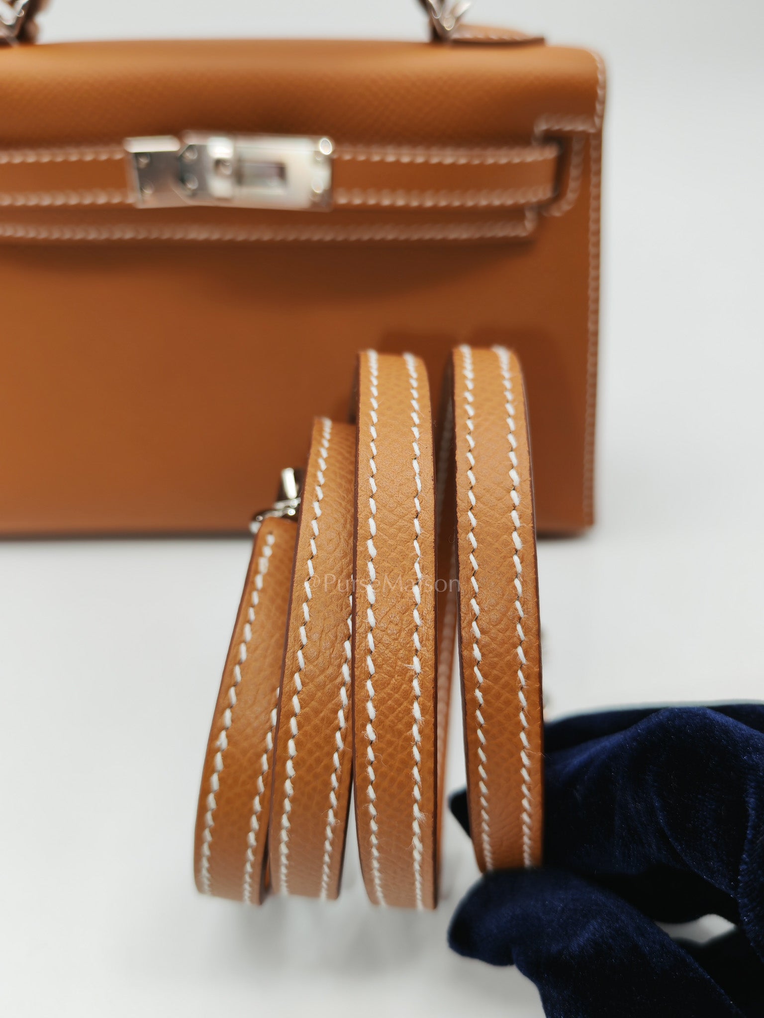 Mini Kelly in Gold Epsom Leather Palladium Hardware Stamp K(2025)