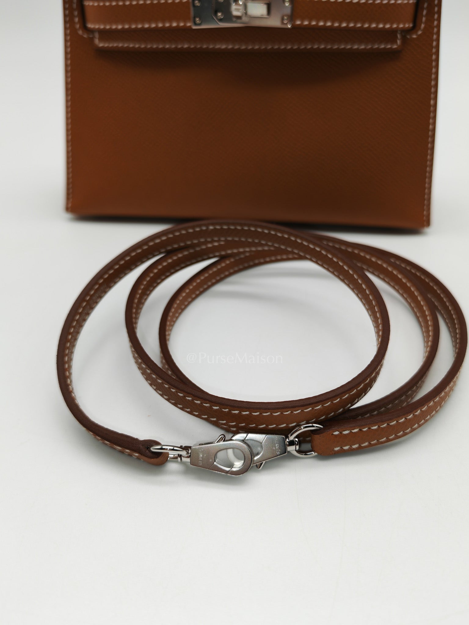 Mini Kelly in Gold Epsom Leather Palladium Hardware Stamp K(2025)