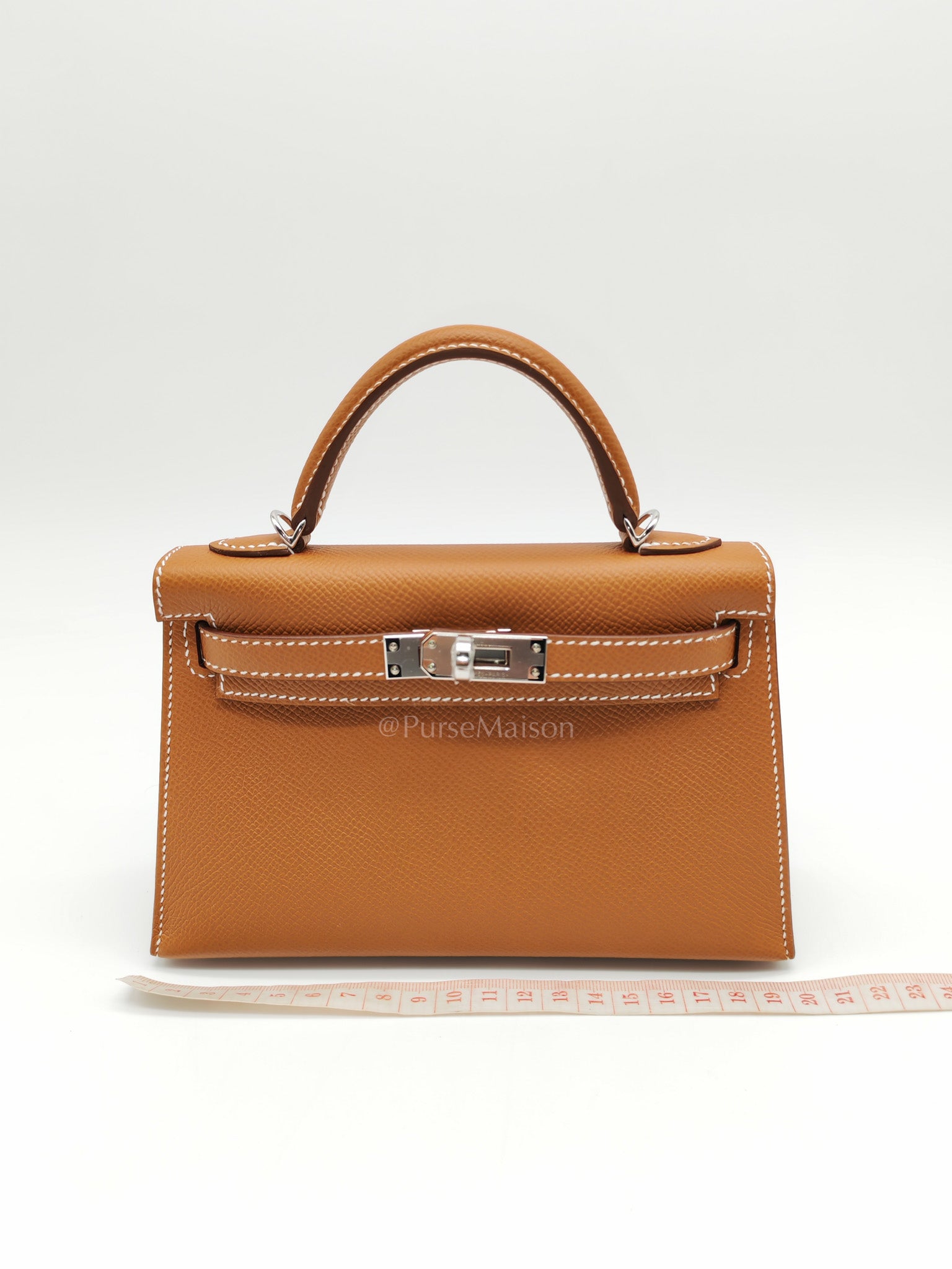 Mini Kelly in Gold Epsom Leather Palladium Hardware Stamp K(2025)