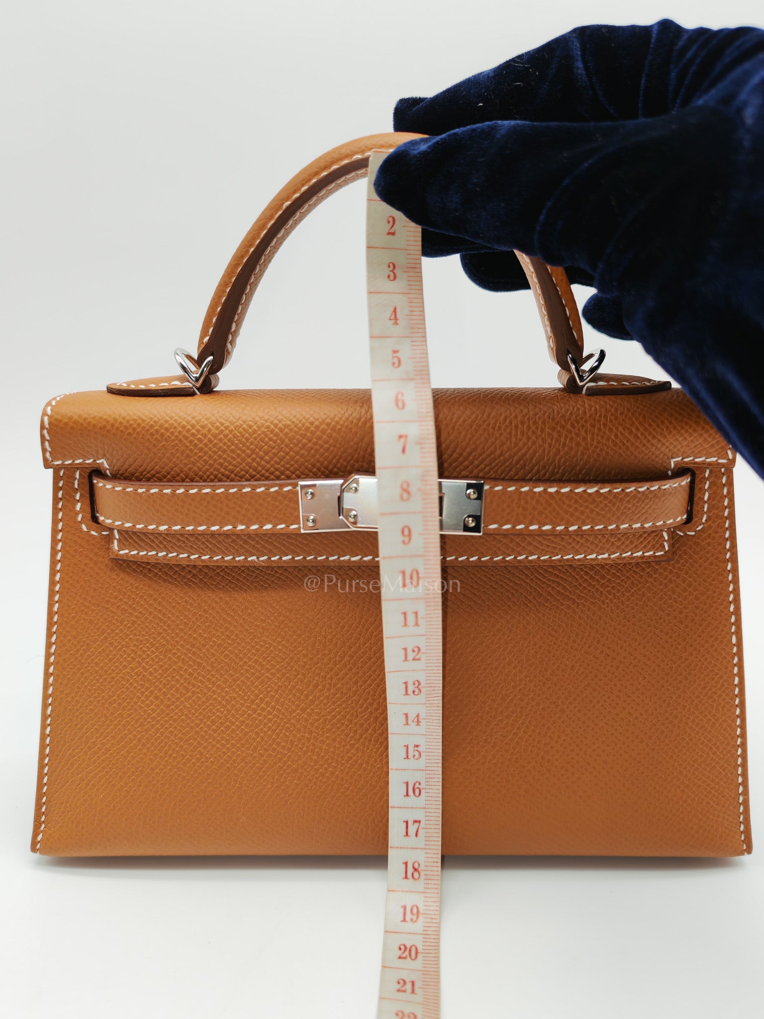 Mini Kelly in Gold Epsom Leather Palladium Hardware Stamp K(2025)