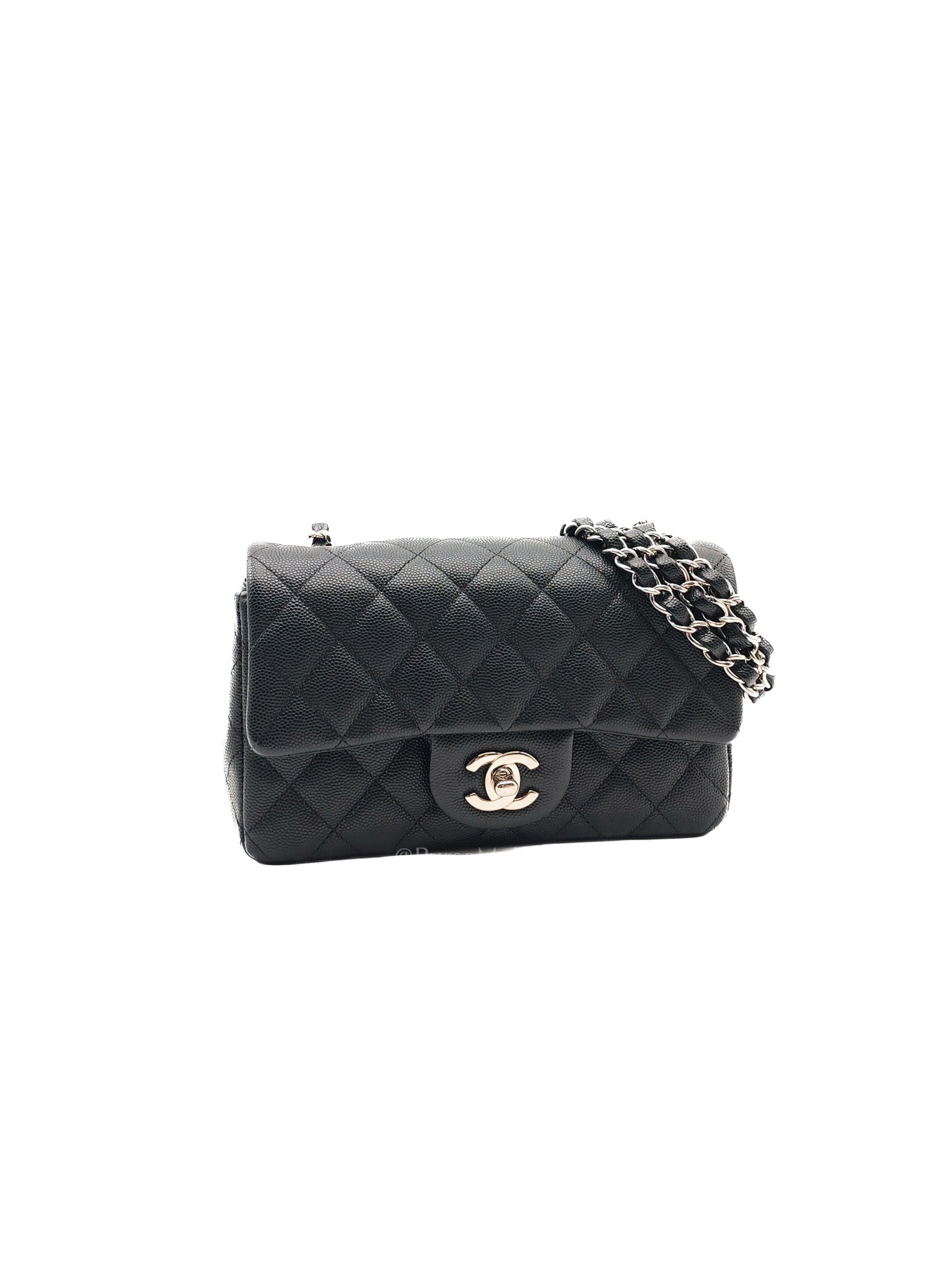 Mini Rectangular in Black Caviar Leather Silver Hardware (Series 26)