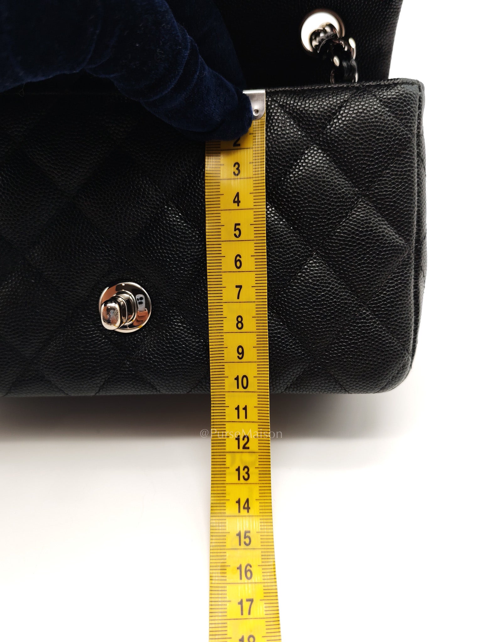 Mini Rectangular in Black Caviar Leather Silver Hardware (Series 26)
