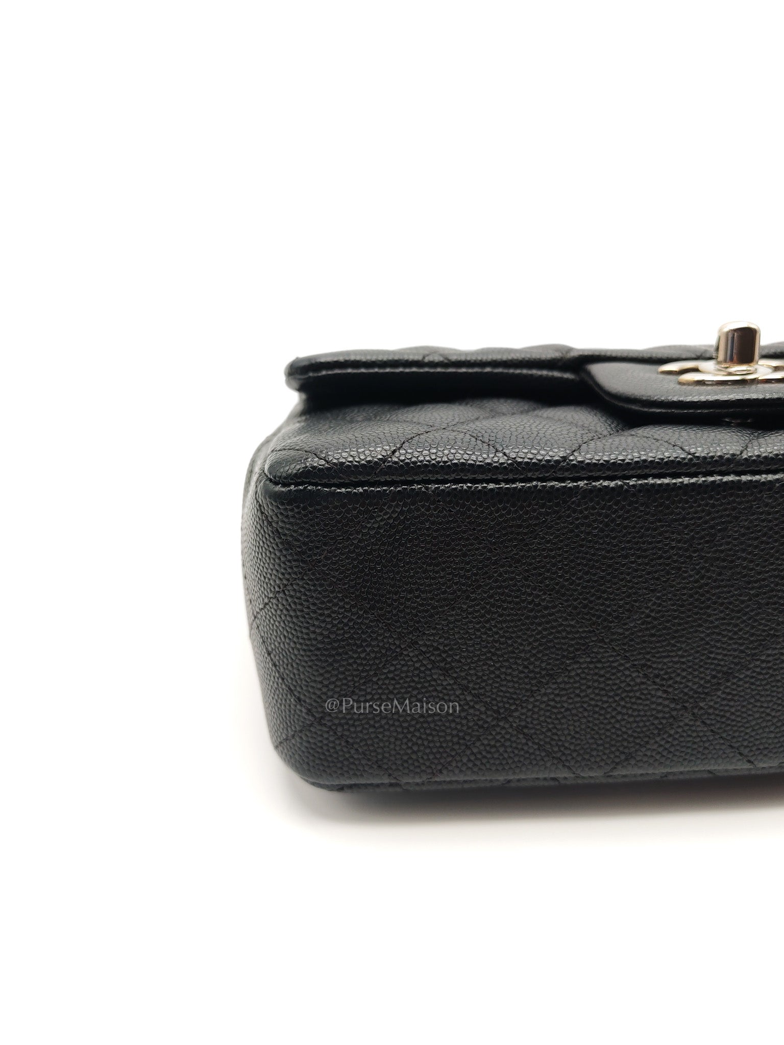 Mini Rectangular in Black Caviar Leather Silver Hardware (Series 26)