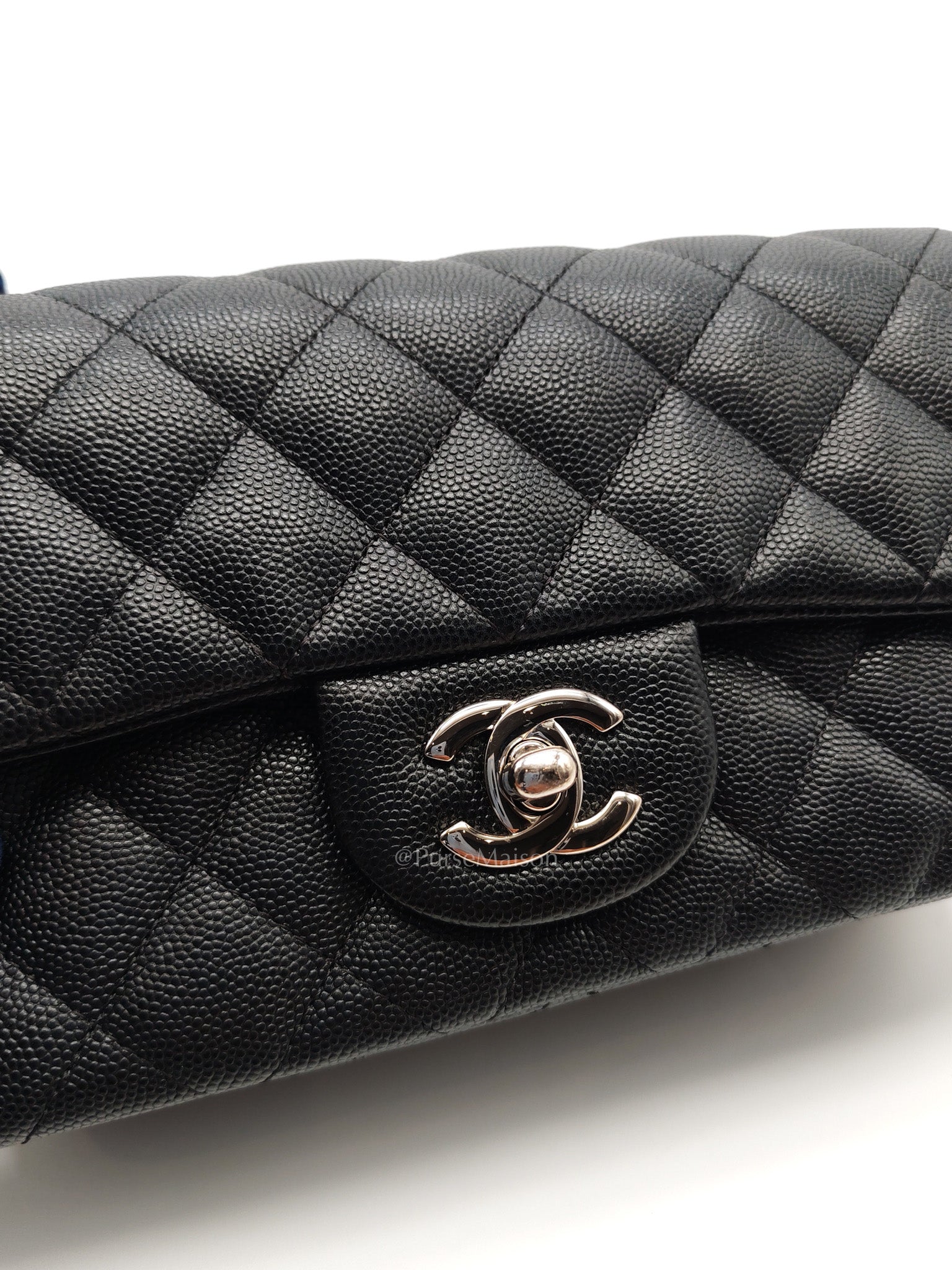 Mini Rectangular in Black Caviar Leather Silver Hardware (Series 26)