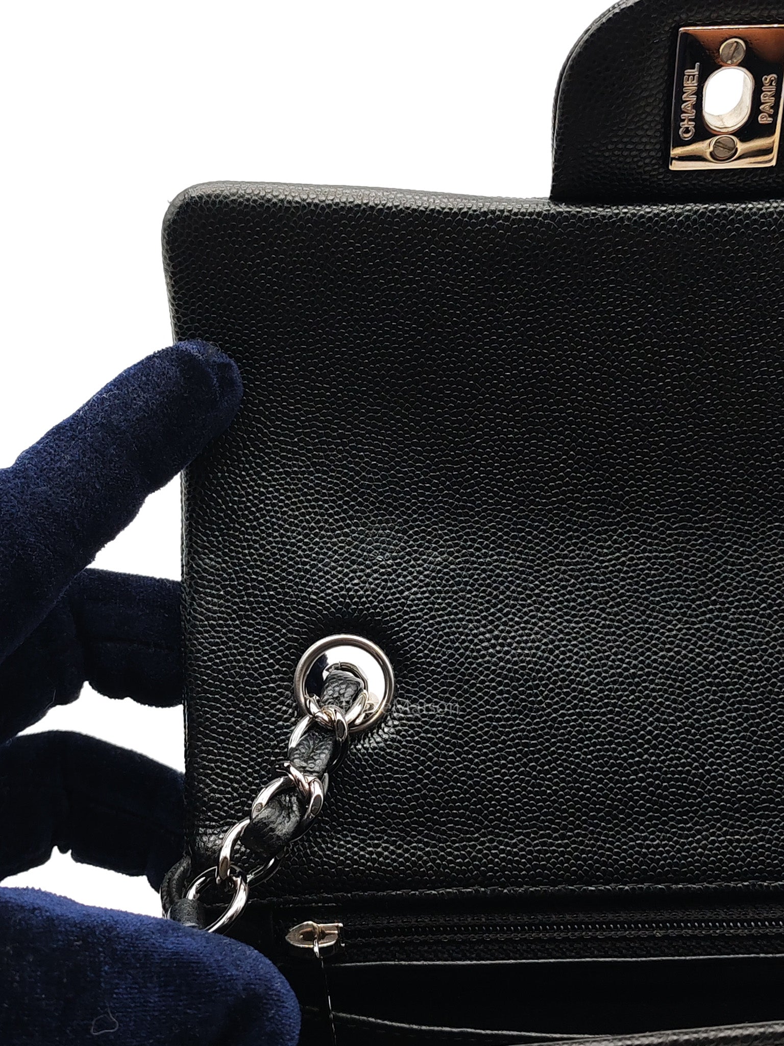 Mini Rectangular in Black Caviar Leather Silver Hardware (Series 26)