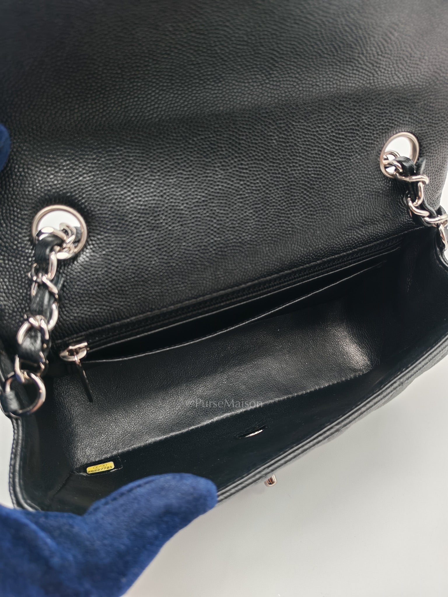 Mini Rectangular in Black Caviar Leather Silver Hardware (Series 26)