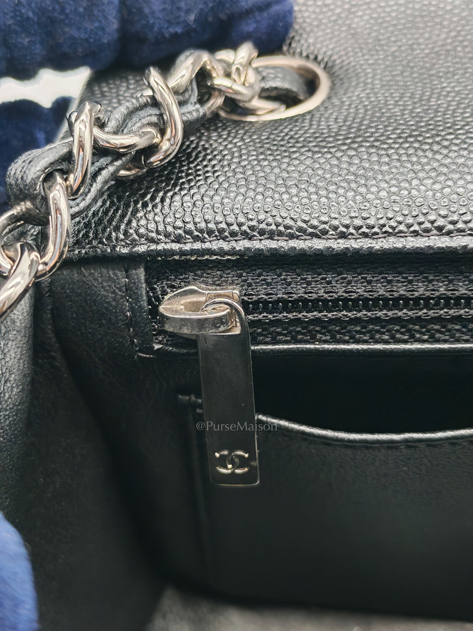 Mini Rectangular in Black Caviar Leather Silver Hardware (Series 26)