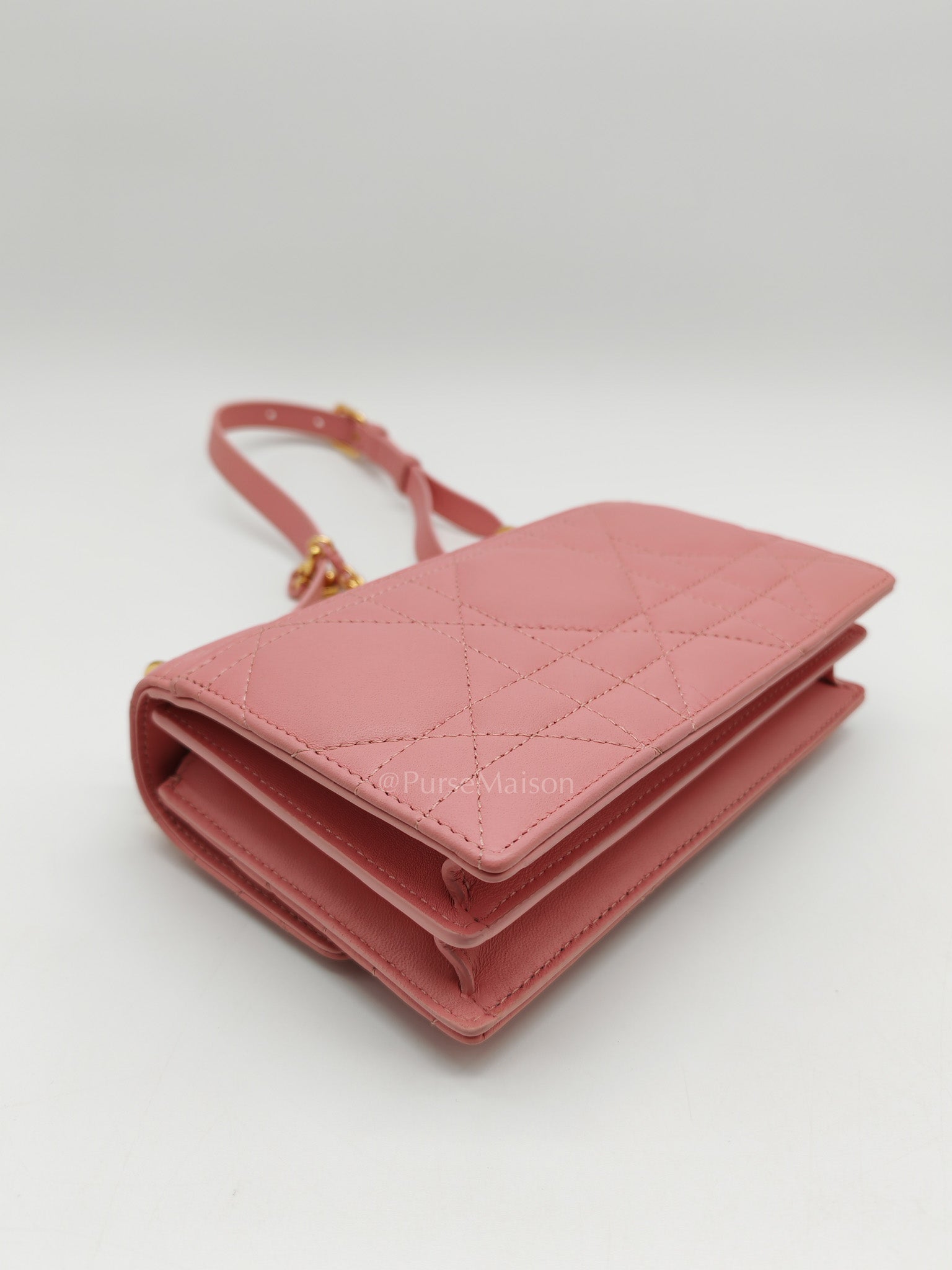 Miss Caro Mini in Pink Cannage Lambskin Leather Chain Bag | Purse Maison Luxury Bags Shop