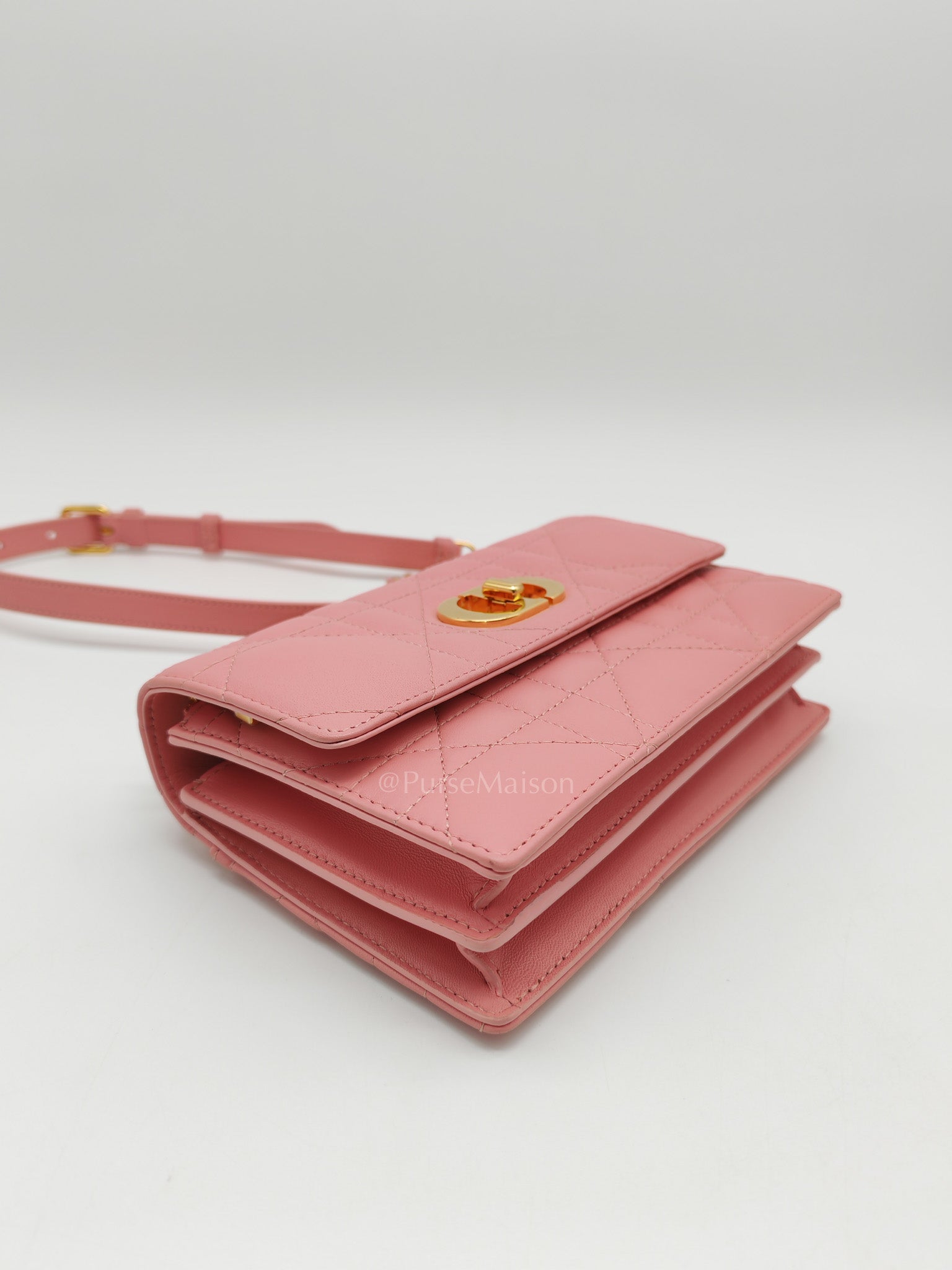 Miss Caro Mini in Pink Cannage Lambskin Leather Chain Bag | Purse Maison Luxury Bags Shop