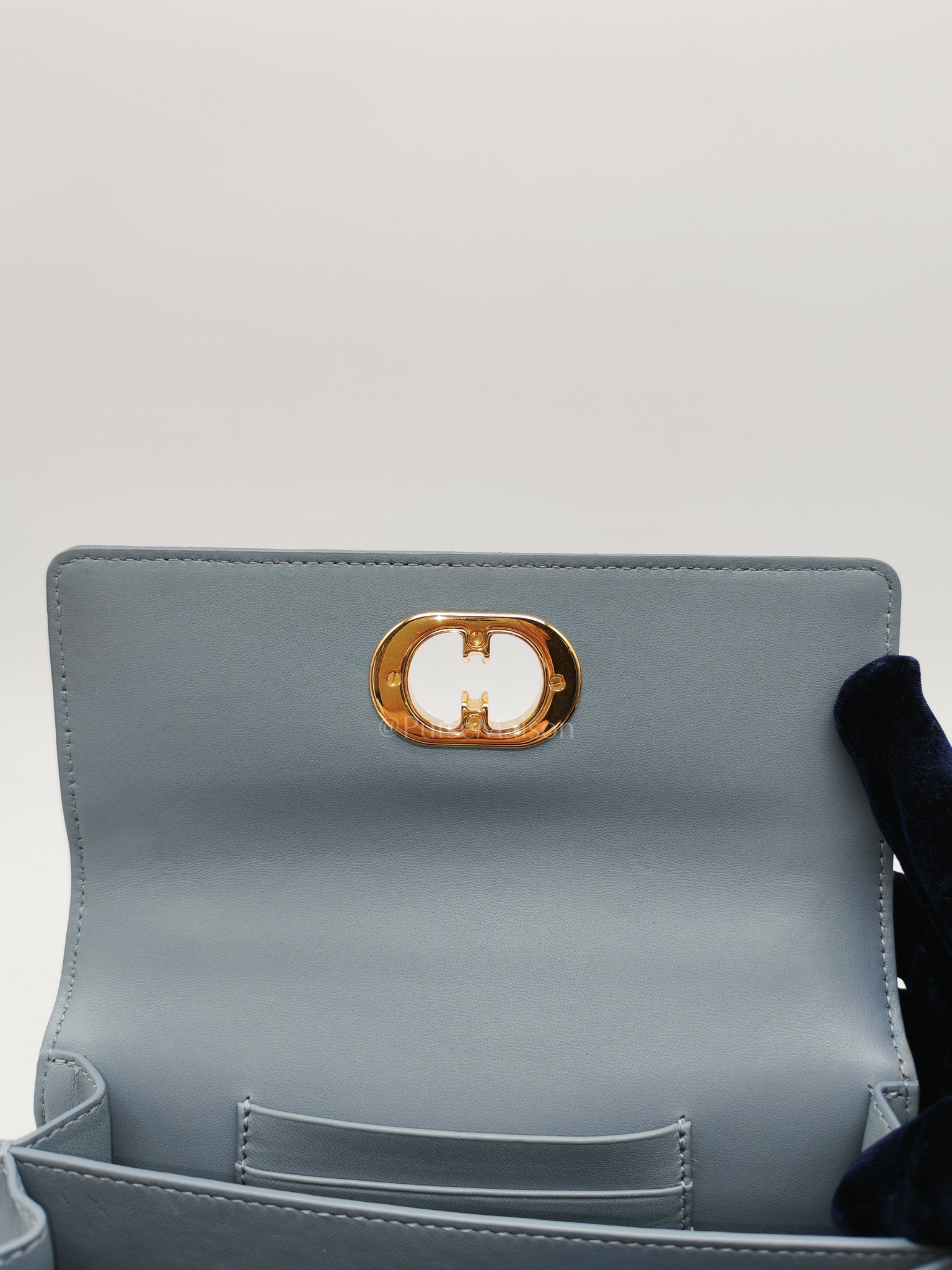 Miss Caro Mini Shoulder Bag in Cloud Blue Lambskin Leather Gold Hardware | Purse Maison Luxury Bags Shop