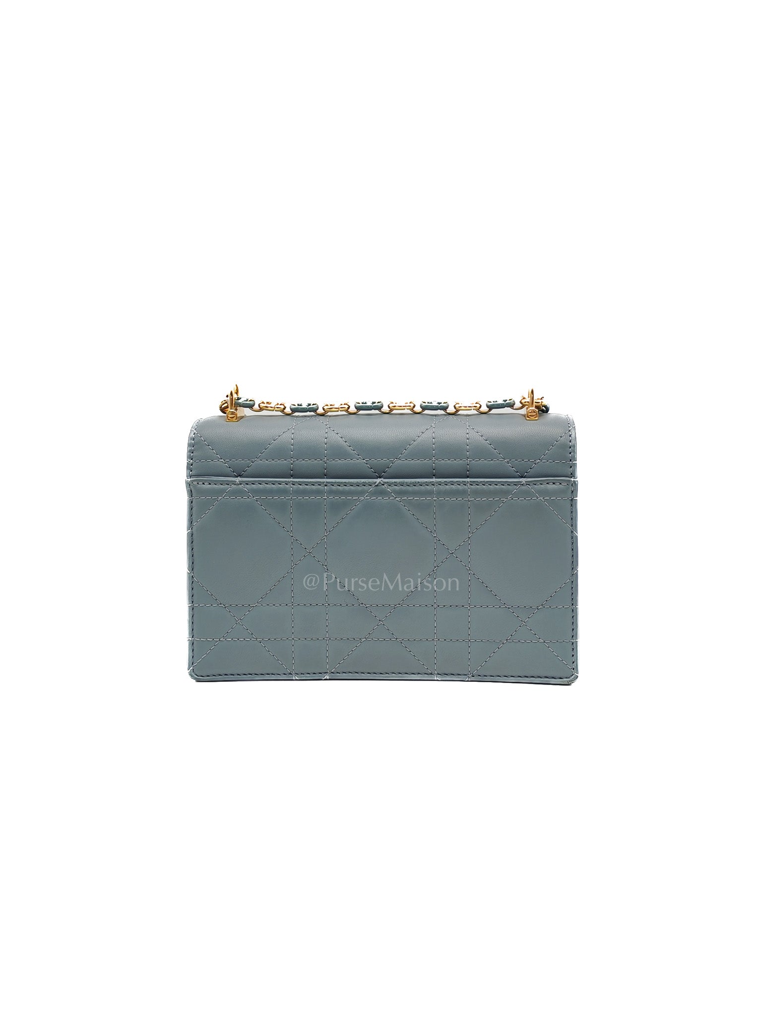 Miss Caro Mini Shoulder Bag in Cloud Blue Lambskin Leather Gold Hardware | Purse Maison Luxury Bags Shop