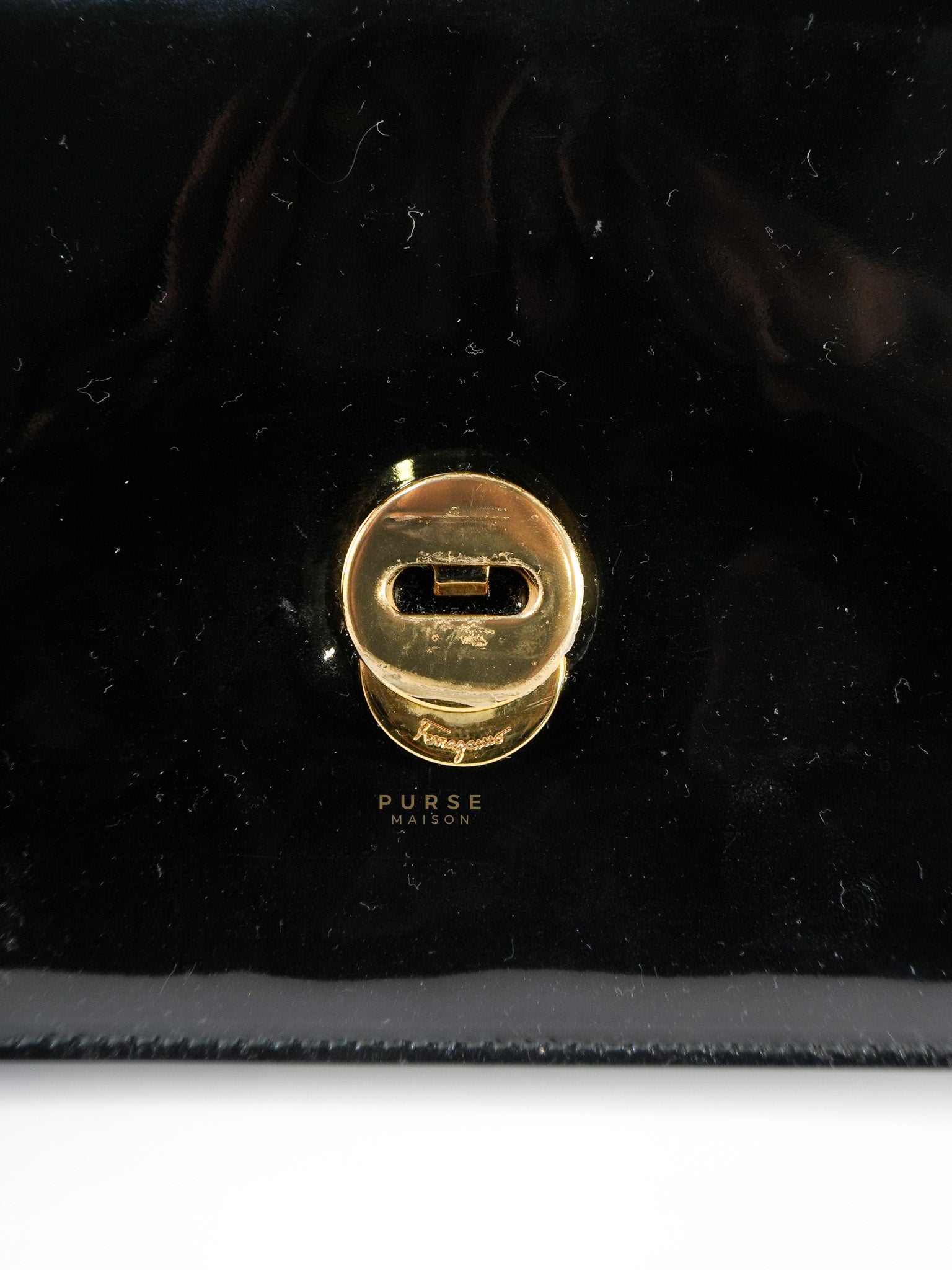 Miss Vara Bow Wristlet Clutch in Plum Patent Leather | Purse Maison Luxury Bags Shop