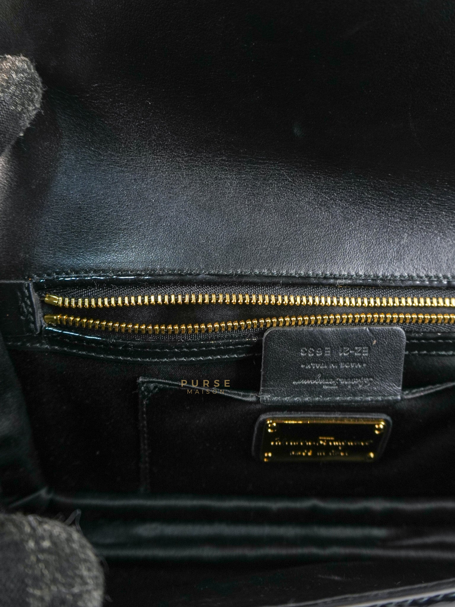 Miss Vara Bow Wristlet Clutch in Plum Patent Leather | Purse Maison Luxury Bags Shop