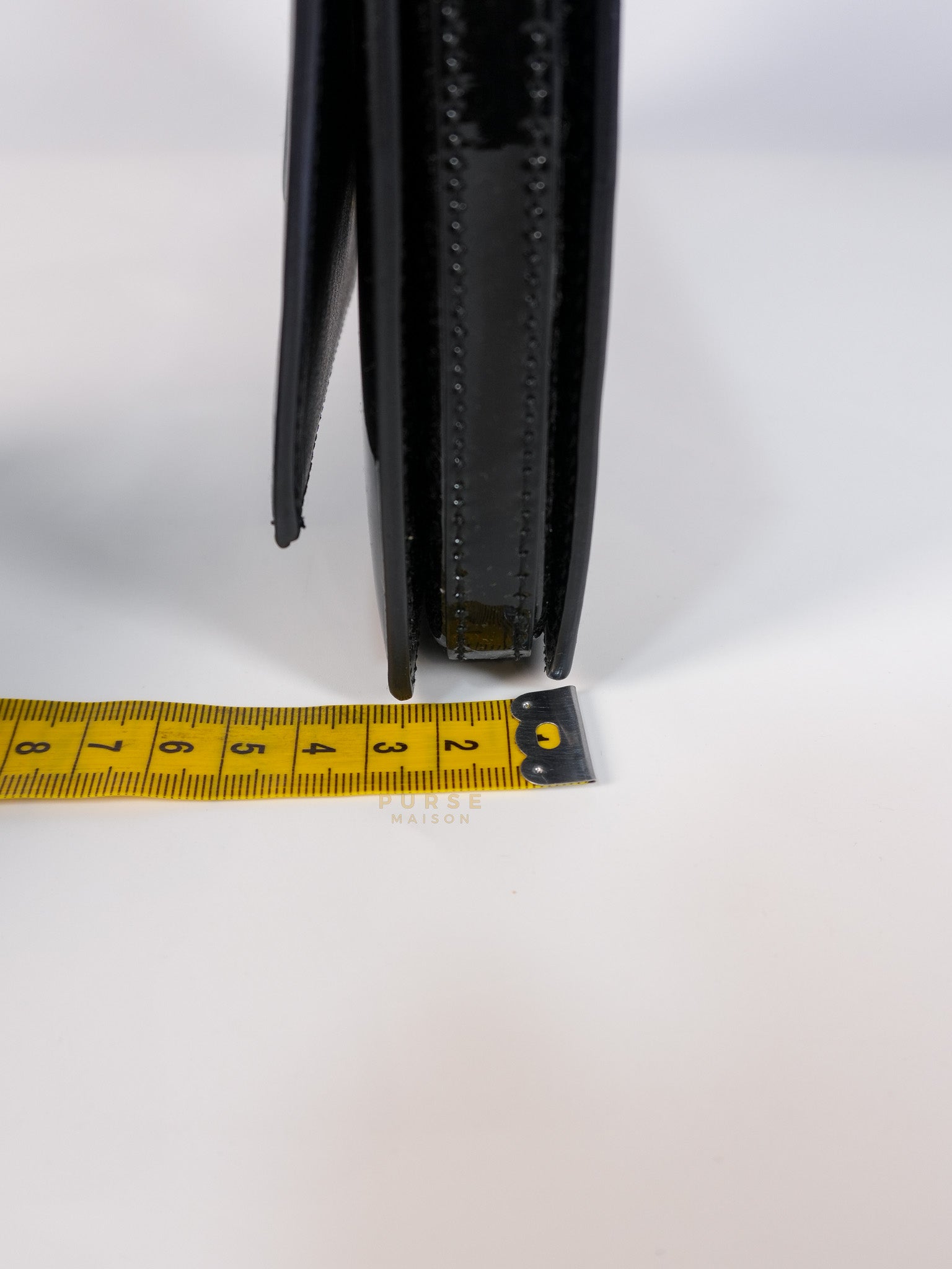 Miss Vara Bow Wristlet Clutch in Plum Patent Leather | Purse Maison Luxury Bags Shop