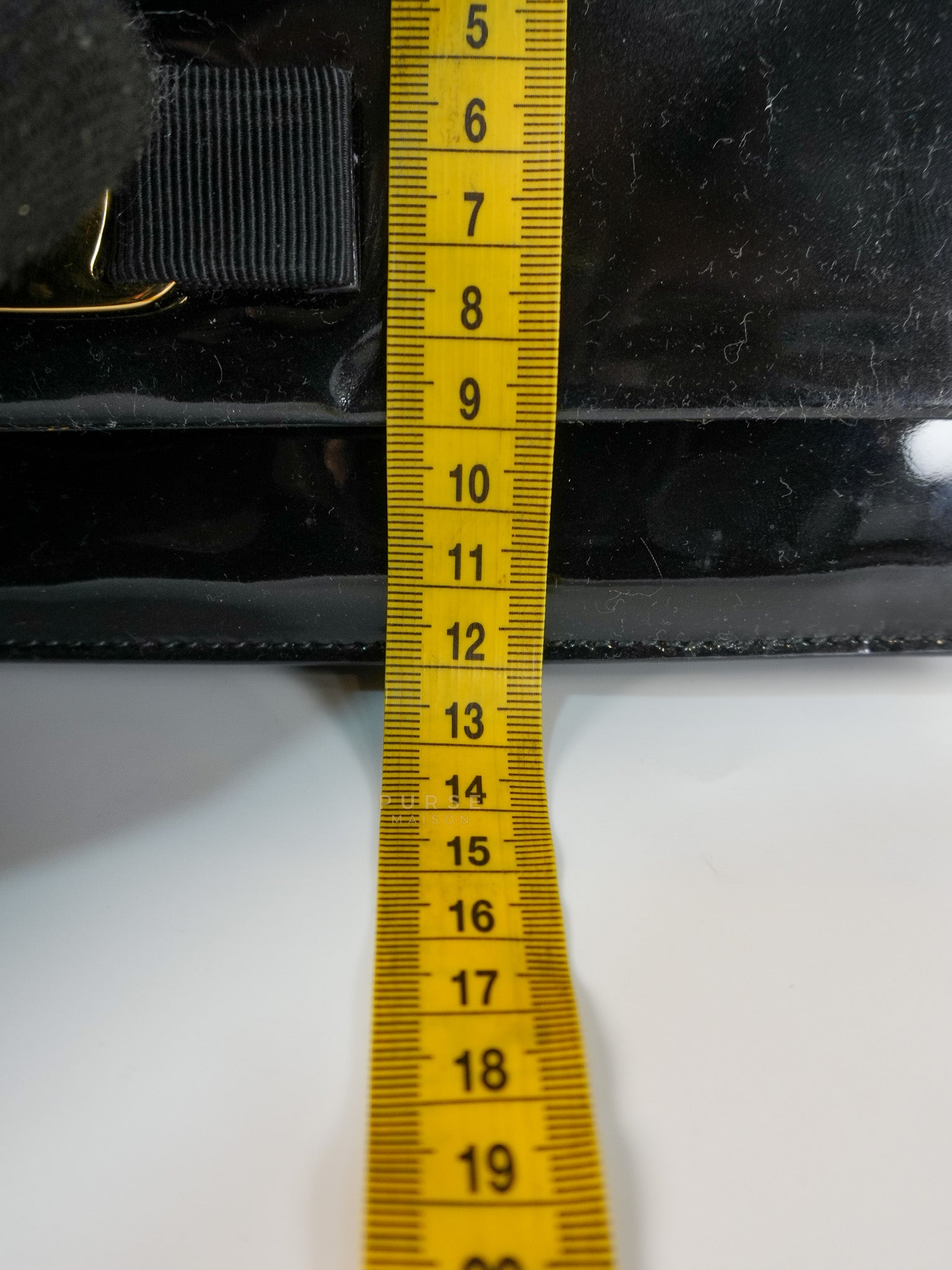 Miss Vara Bow Wristlet Clutch in Plum Patent Leather | Purse Maison Luxury Bags Shop