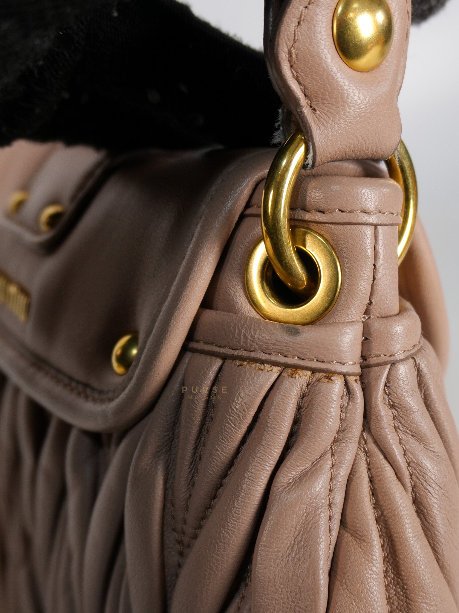 Bandoliera Matelasse Coffer Bag in Cammeo | Purse Maison Luxury Bags Shop