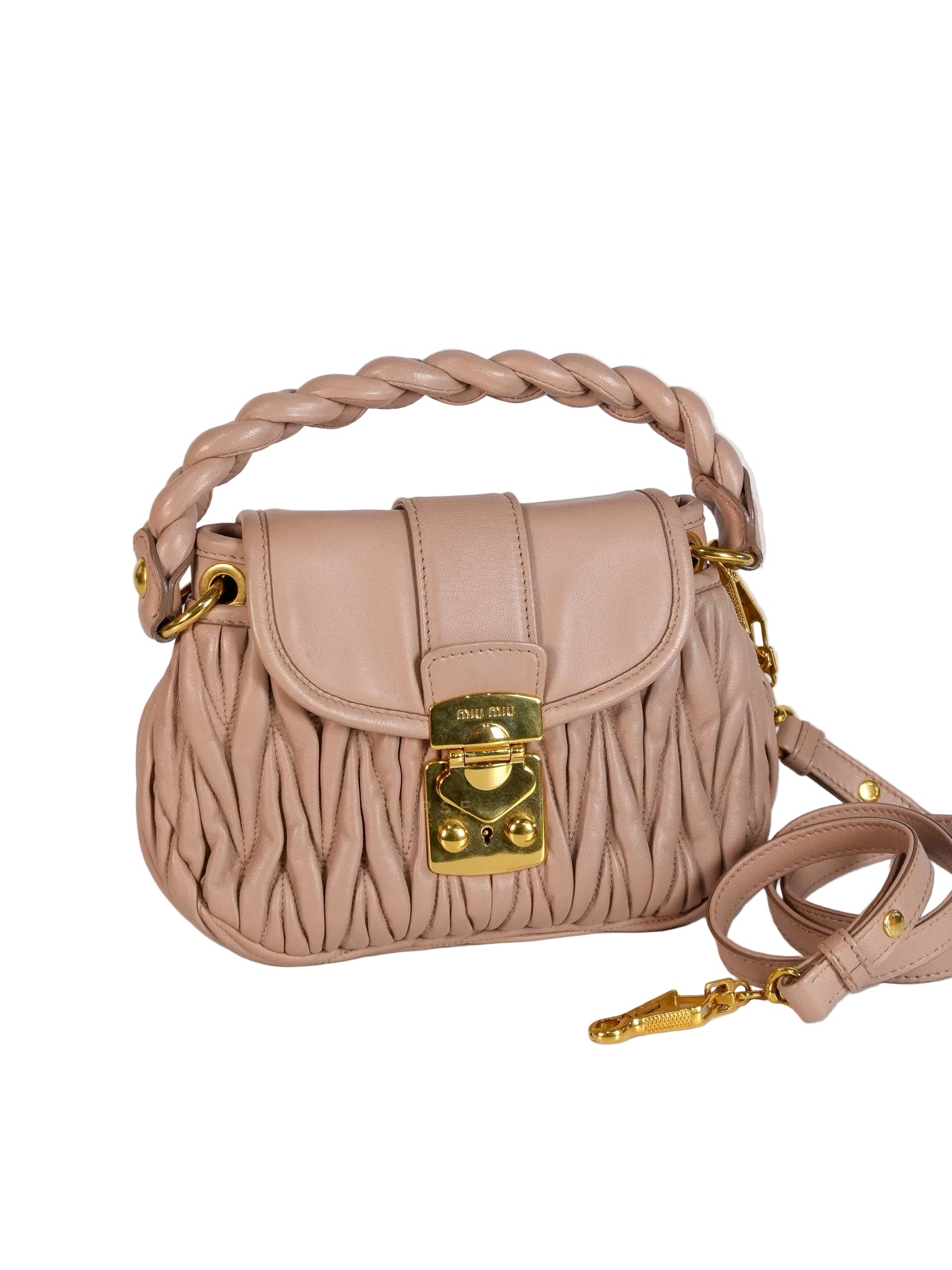 Bandoliera Matelasse Coffer Bag in Cammeo | Purse Maison Luxury Bags Shop