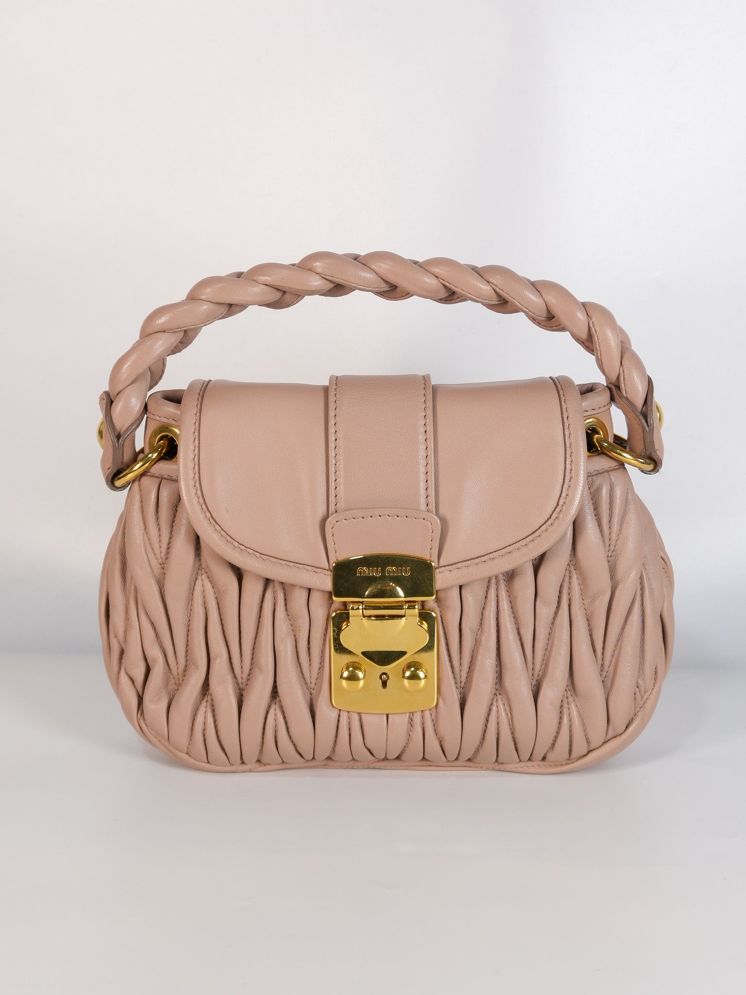 Bandoliera Matelasse Coffer Bag in Cammeo | Purse Maison Luxury Bags Shop