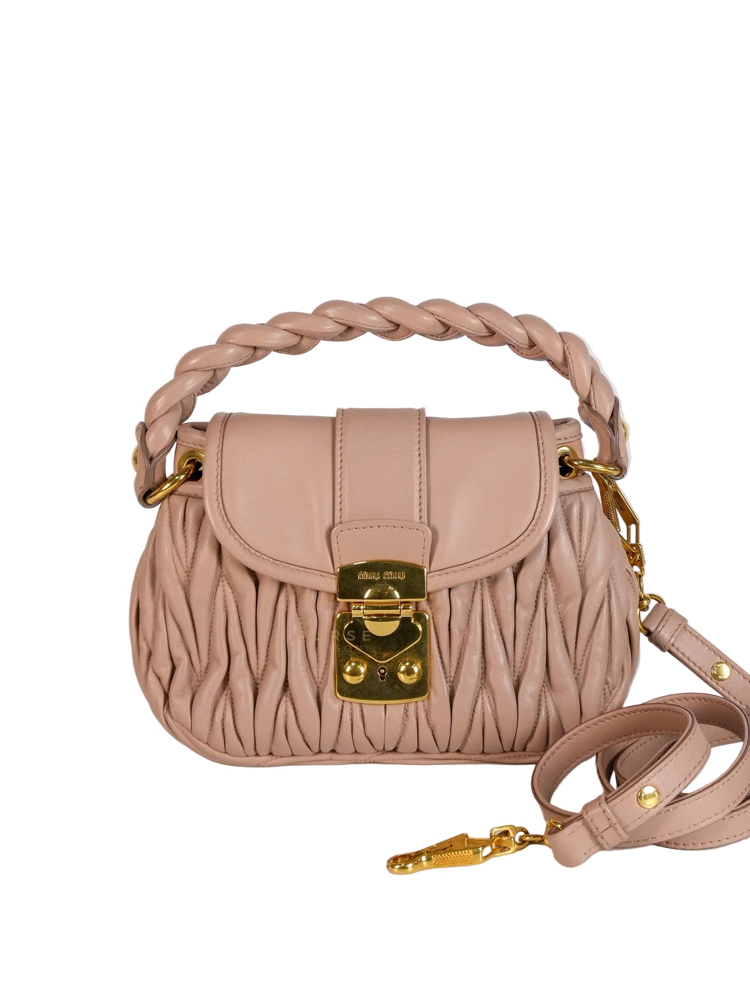 Bandoliera Matelasse Coffer Bag in Cammeo | Purse Maison Luxury Bags Shop