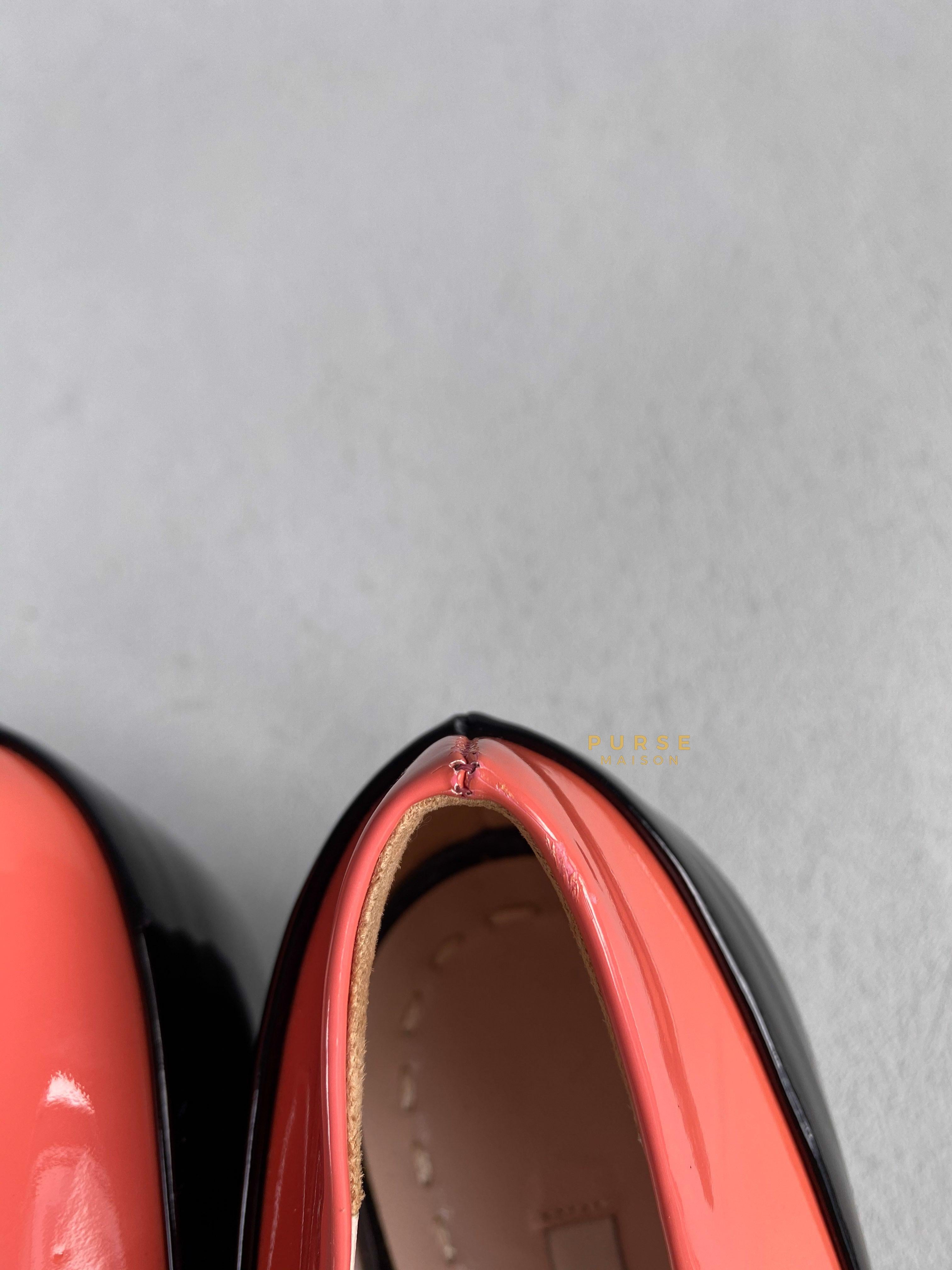 Miu Miu Double Bow Black/Pink Patent Leather Heels Size 36 | Purse Maison Luxury Bags Shop