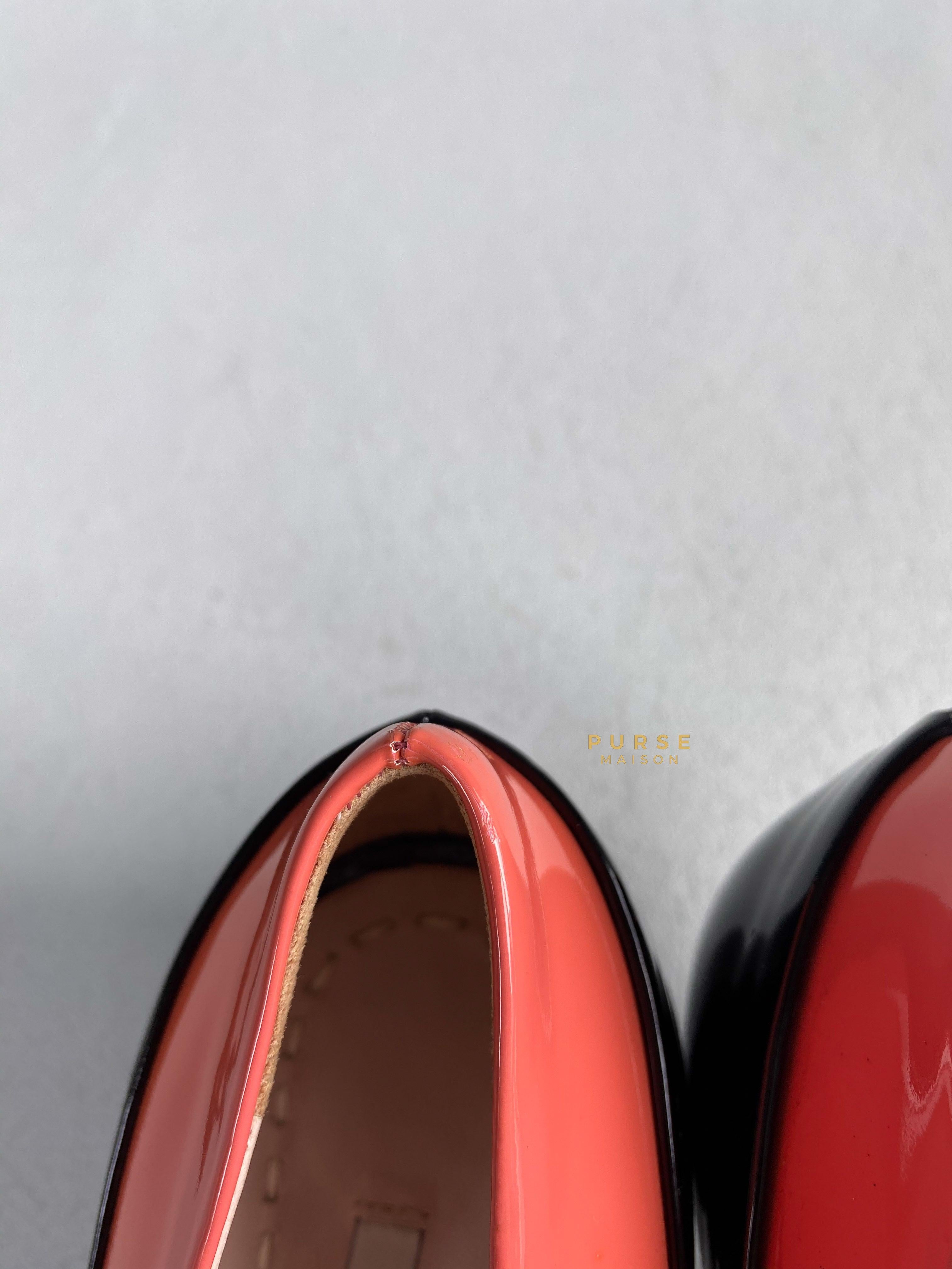 Miu Miu Double Bow Black/Pink Patent Leather Heels Size 36 | Purse Maison Luxury Bags Shop