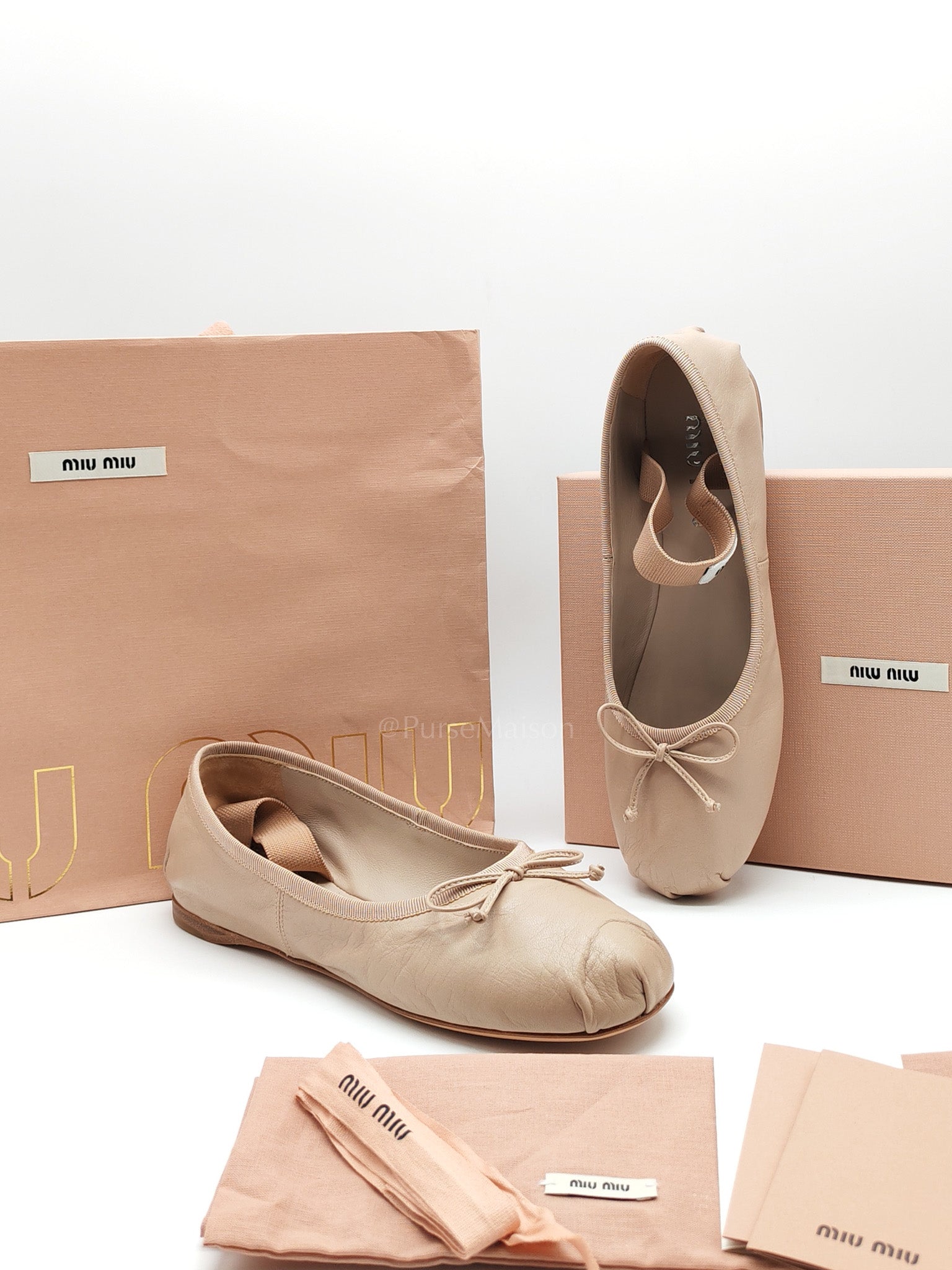 Ballerina Flats in Neutral Beige Size 37 (24cm)