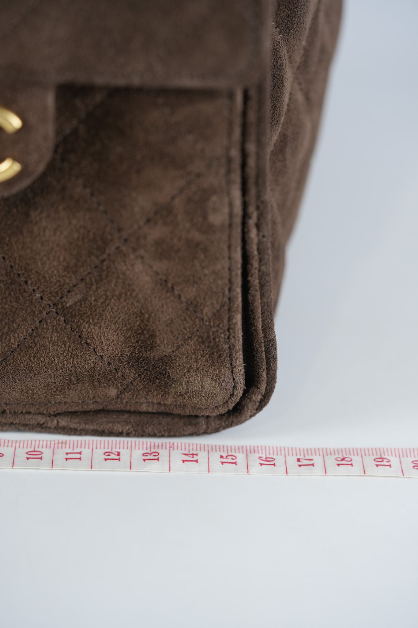 C25 Hobo Bag Medium in Brown Suede Calfskin Leather and Aged Gold Hardware (Microchip)