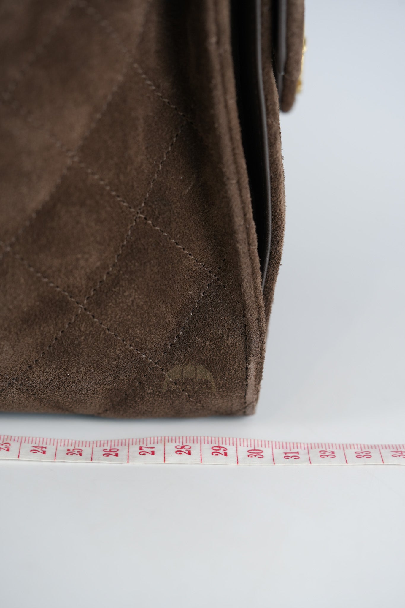 C25 Hobo Bag Medium in Brown Suede Calfskin Leather and Aged Gold Hardware (Microchip)