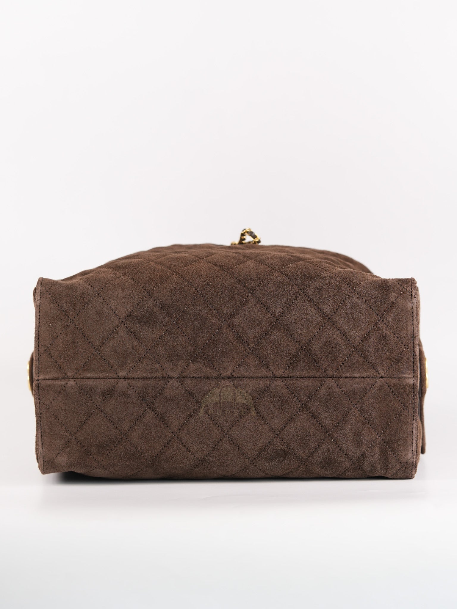 C25 Hobo Bag Medium in Brown Suede Calfskin Leather and Aged Gold Hardware (Microchip)