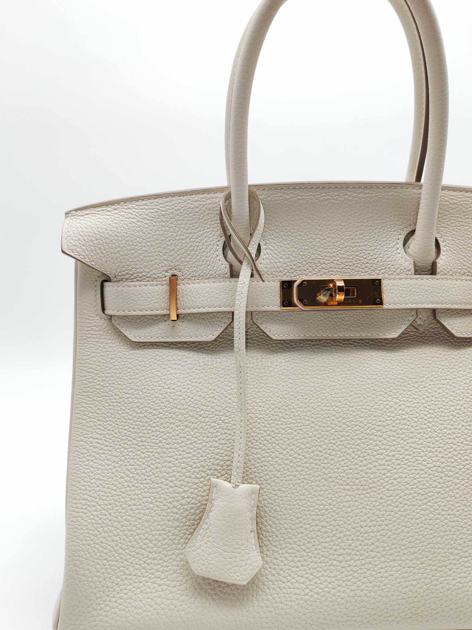 Birkin 30 Retourne in Craie Togo Leather and Gold Hardware Stamp Z (2021)