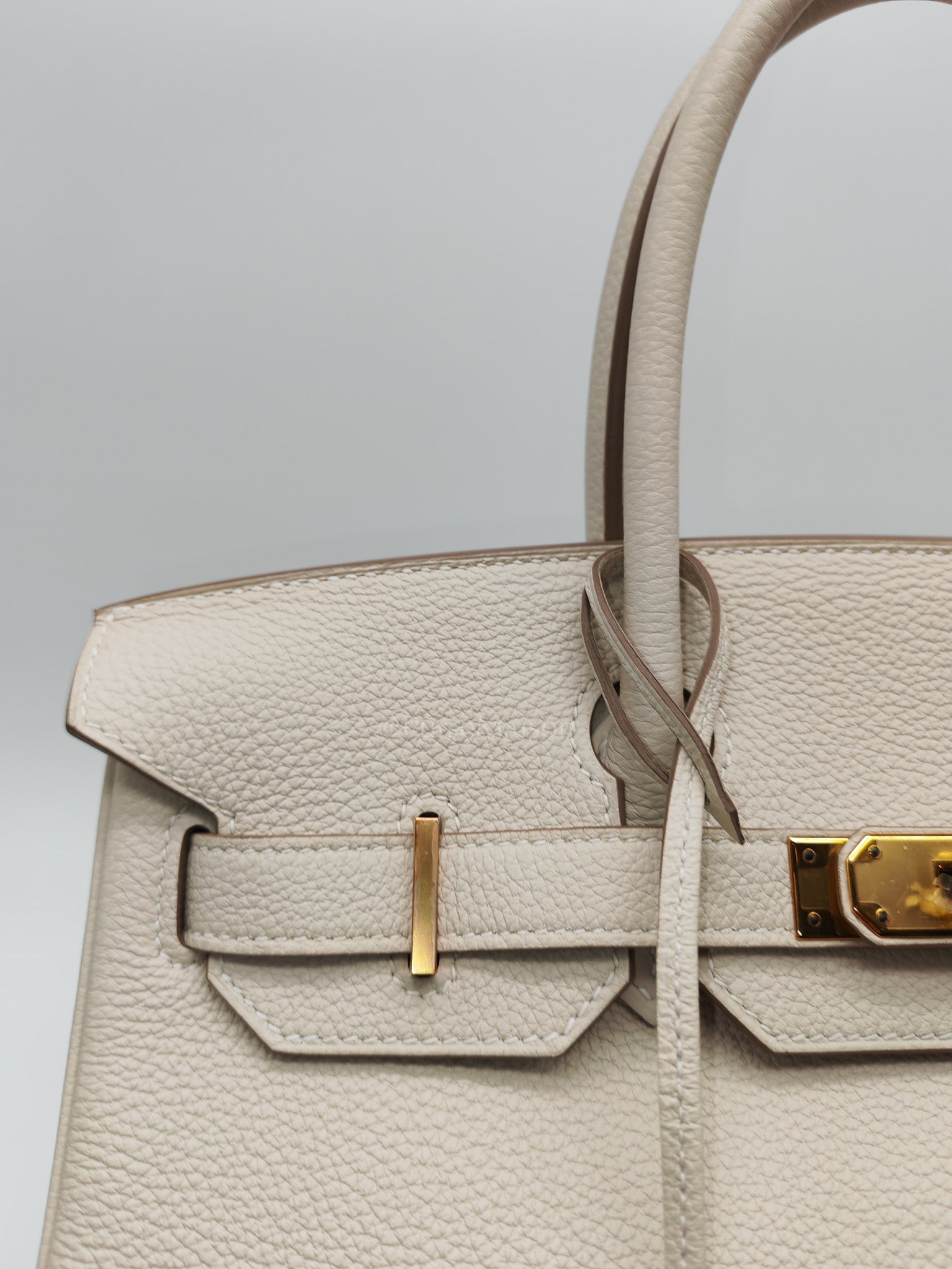 Birkin 30 Retourne in Craie Togo Leather and Gold Hardware Stamp Z (2021)