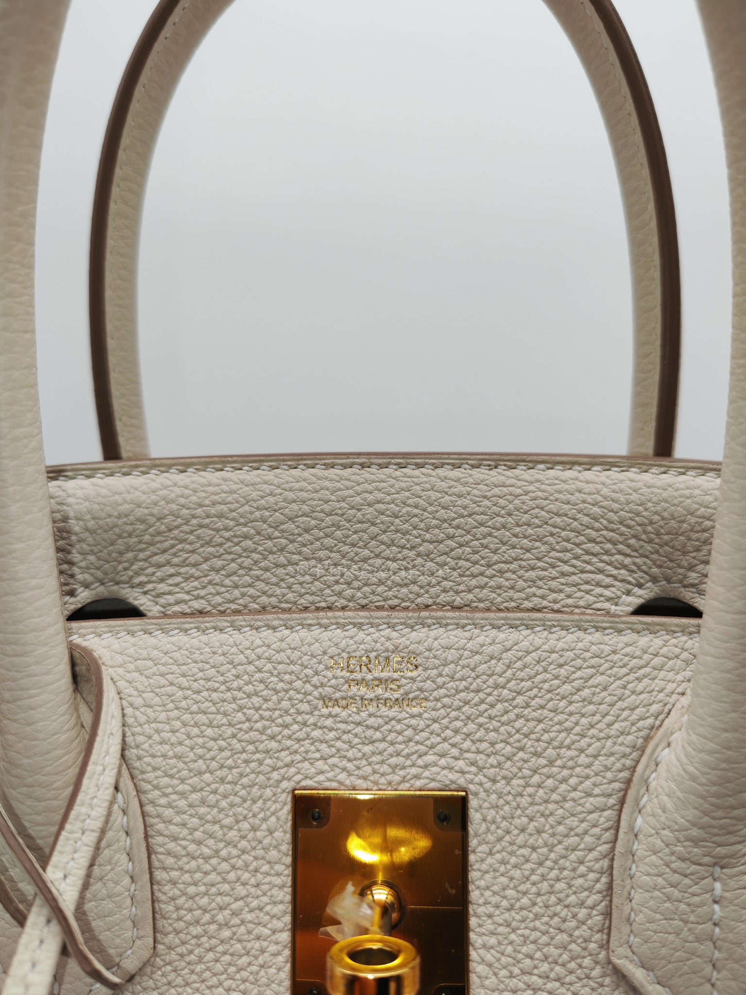 Birkin 30 Retourne in Craie Togo Leather and Gold Hardware Stamp Z (2021)