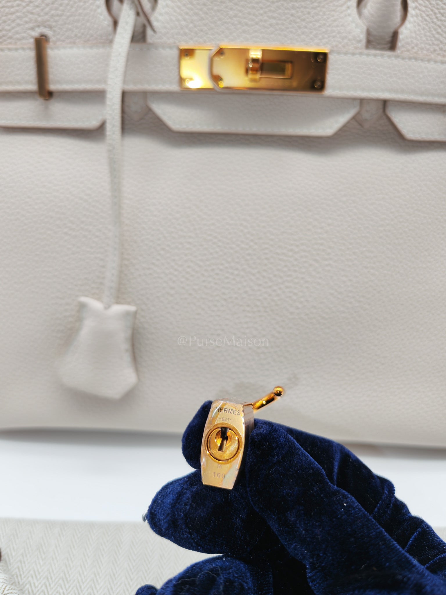 Birkin 30 Retourne in Craie Togo Leather and Gold Hardware Stamp Z (2021)
