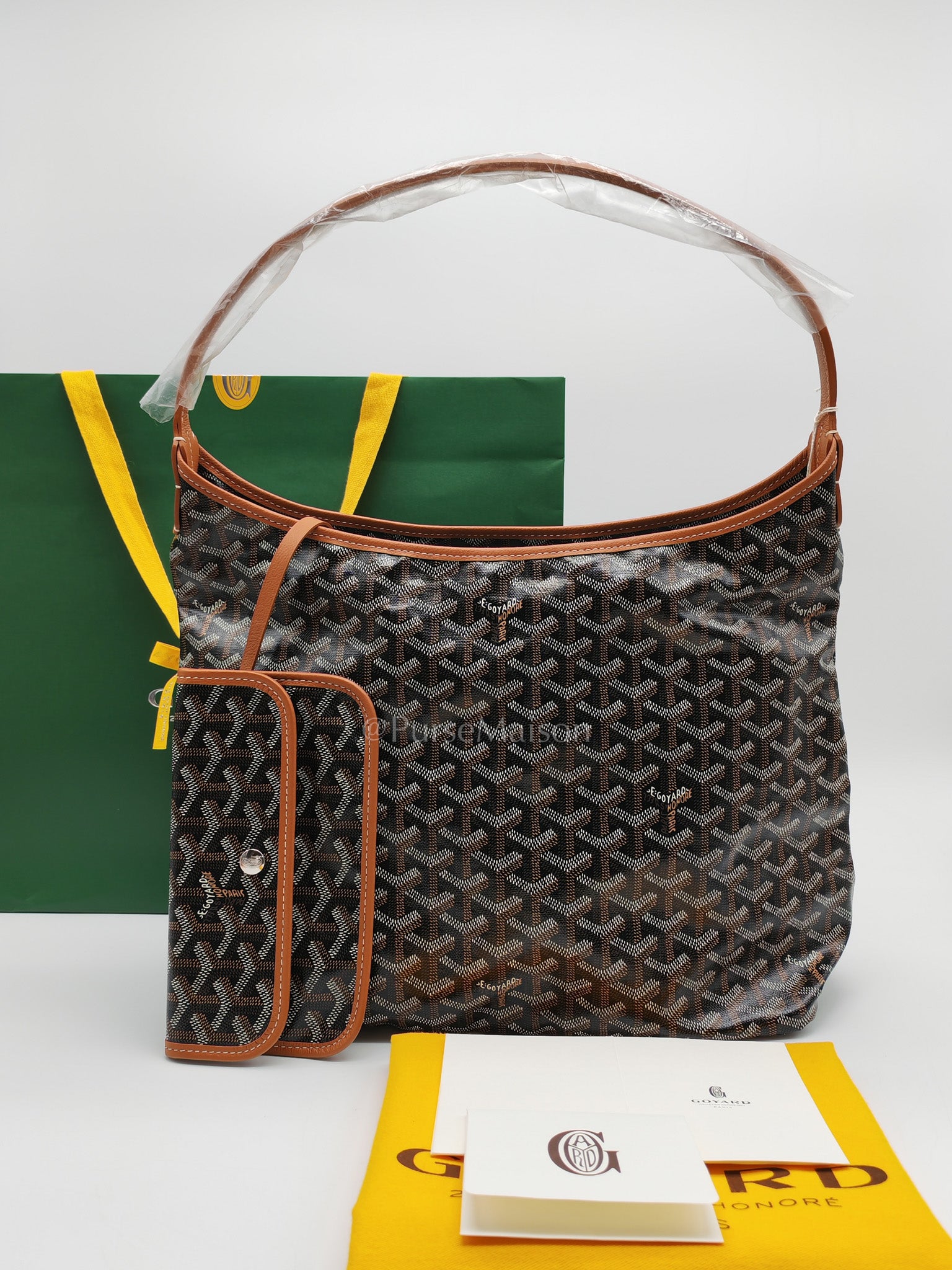 Boheme Hobo Bag in Tan Goyardine Canvas