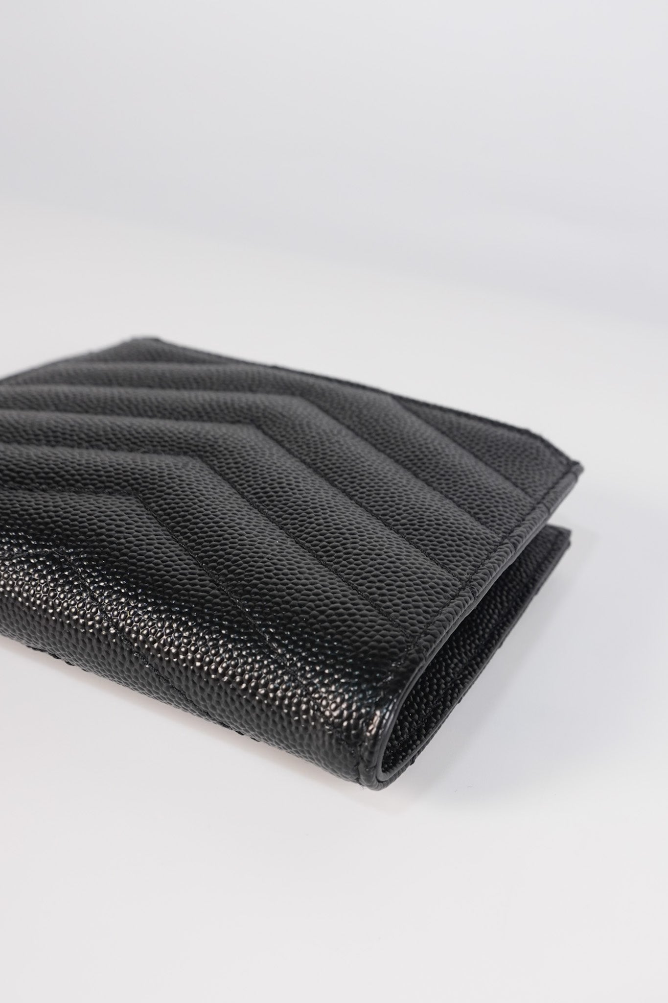 Monogram Black Bi-Fold Zip Wallet Matelasse Leather | Purse Maison Luxury Bags Shop