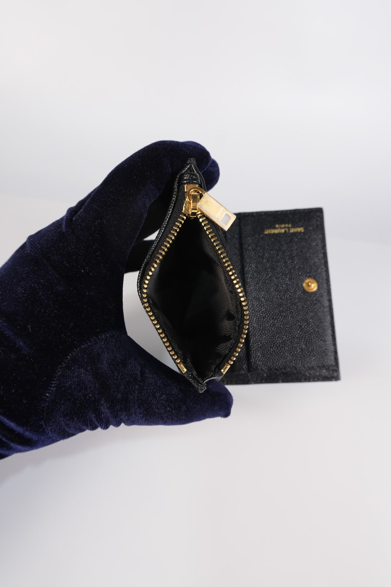 Monogram Black Bi-Fold Zip Wallet Matelasse Leather | Purse Maison Luxury Bags Shop