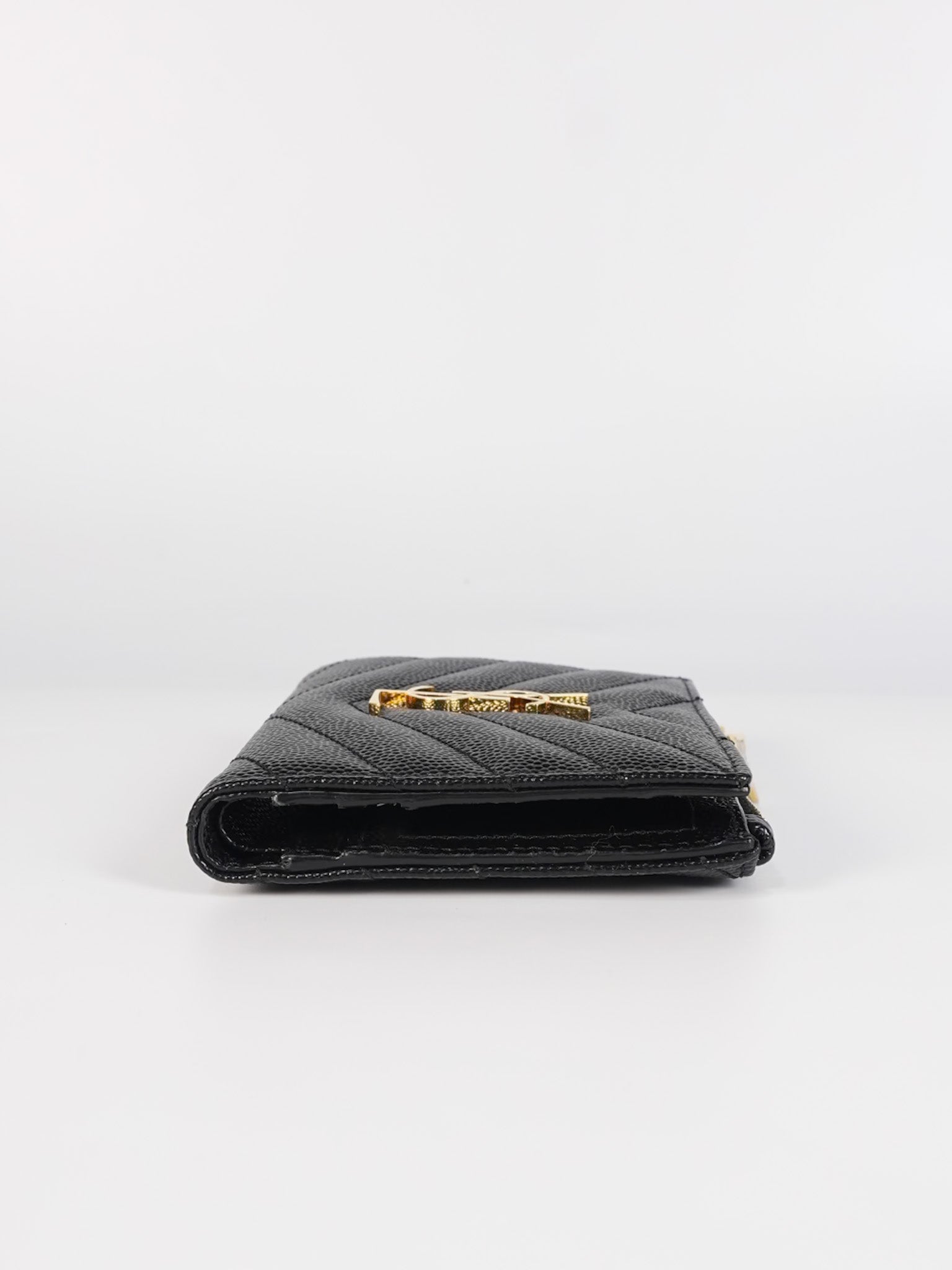 Monogram Black Bi-Fold Zip Wallet Matelasse Leather | Purse Maison Luxury Bags Shop